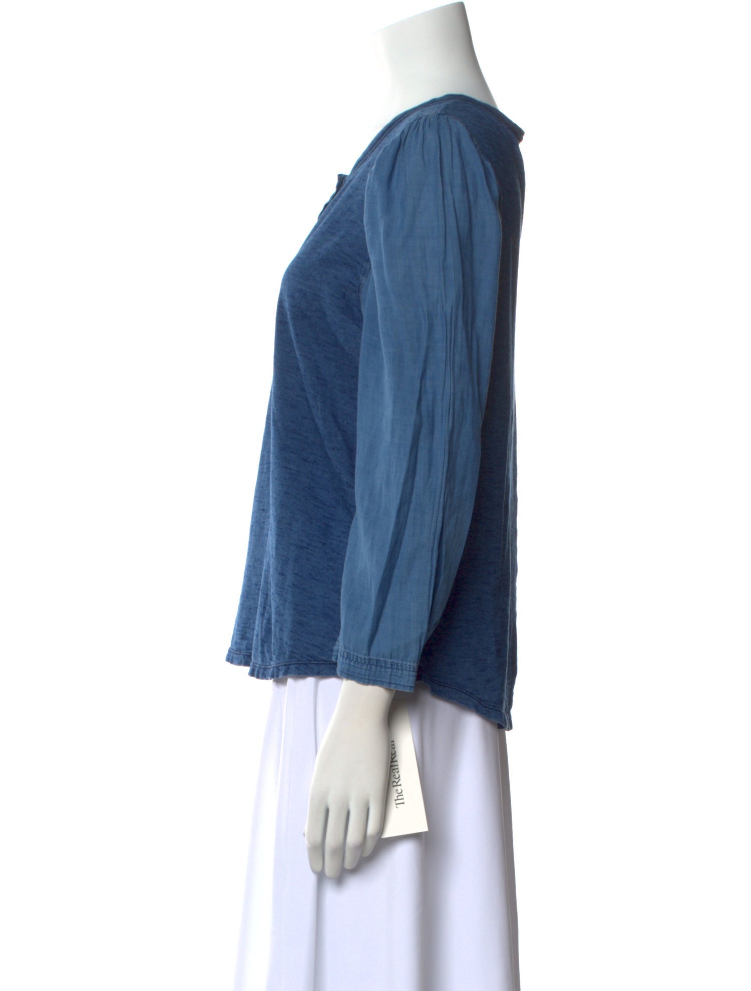 La Vie Rebecca Taylor Scoop Neck Three-Quarter Sleeve Button-Up Top w/ Tags