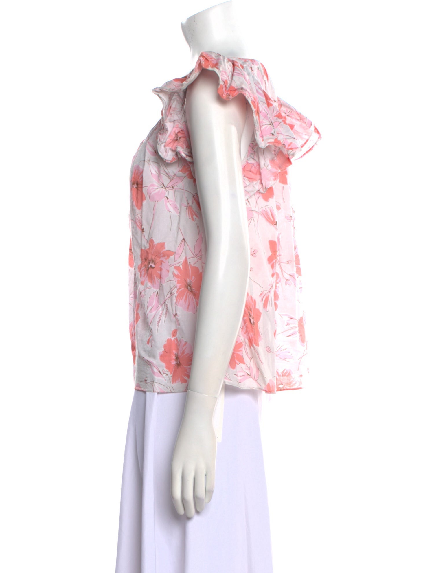 La Vie Rebecca Taylor Floral Print V-Neck Blouse