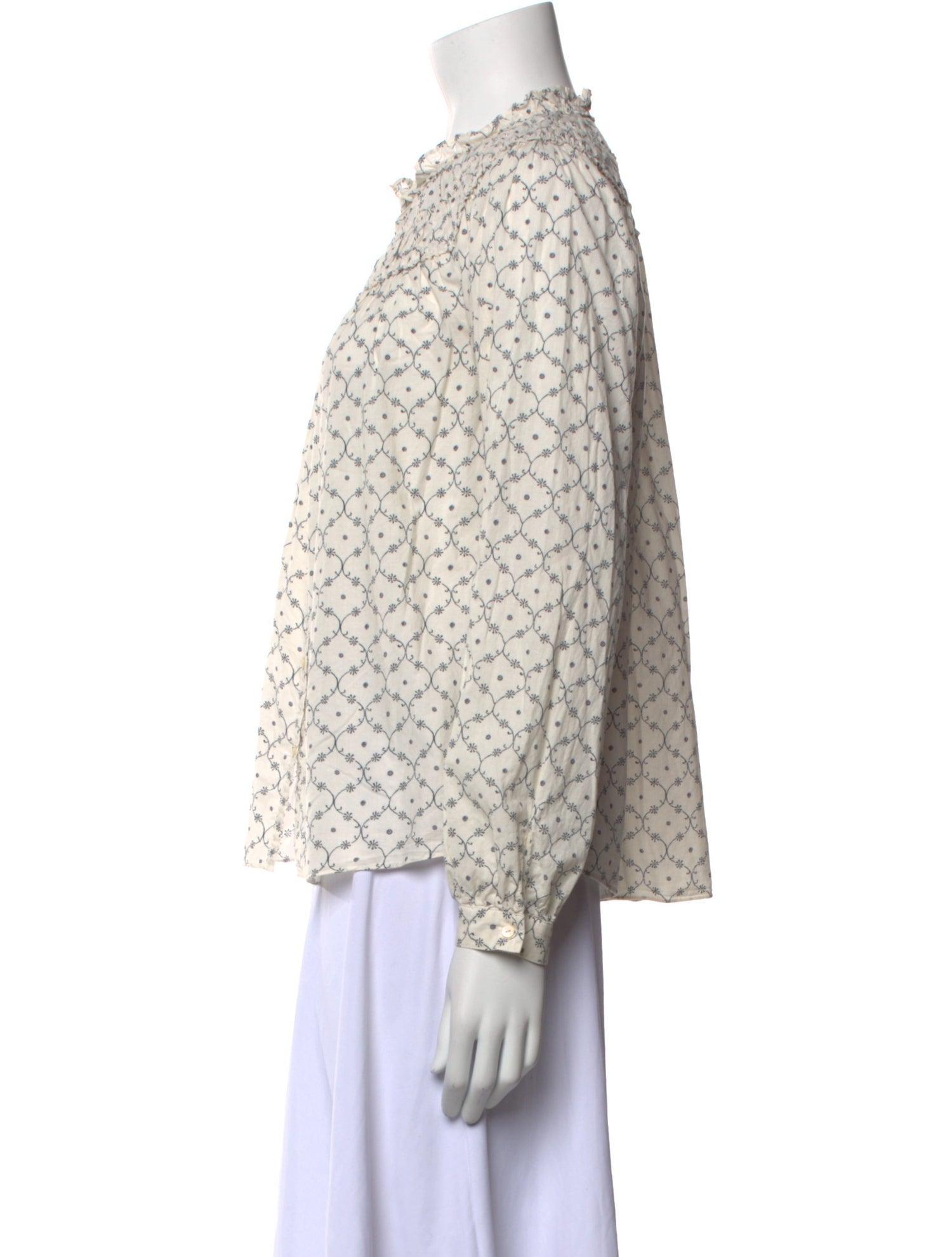 La Vie Rebecca Taylor Printed Crew Neck Blouse