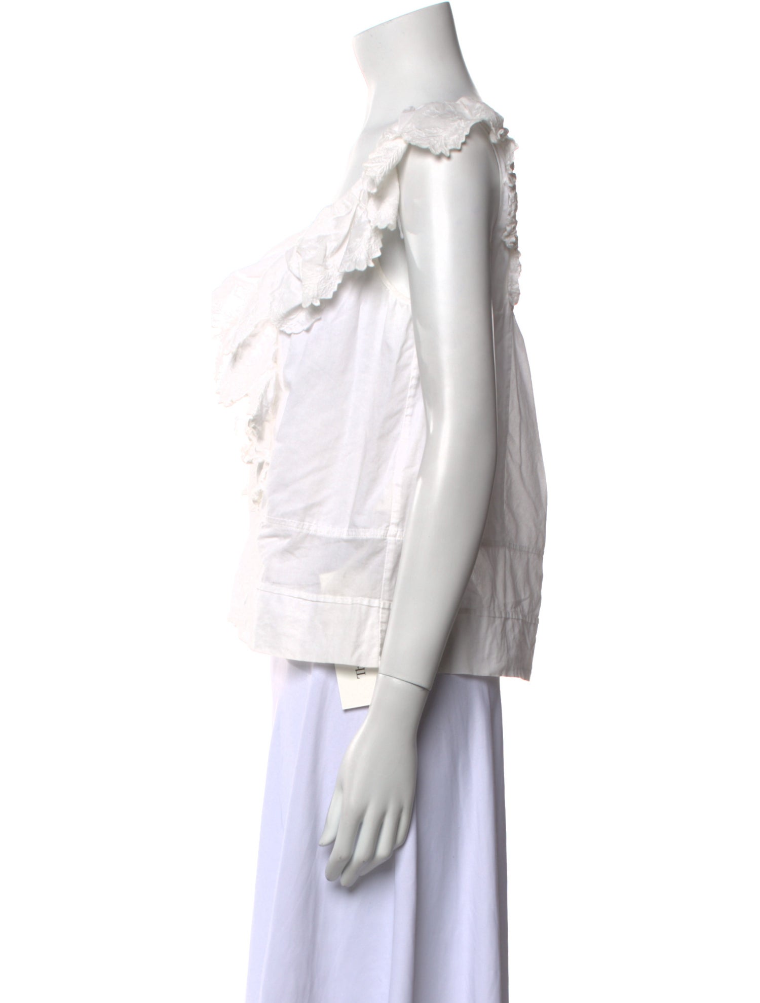 La Vie Rebecca Taylor Square Neckline Sleeveless Crop Top