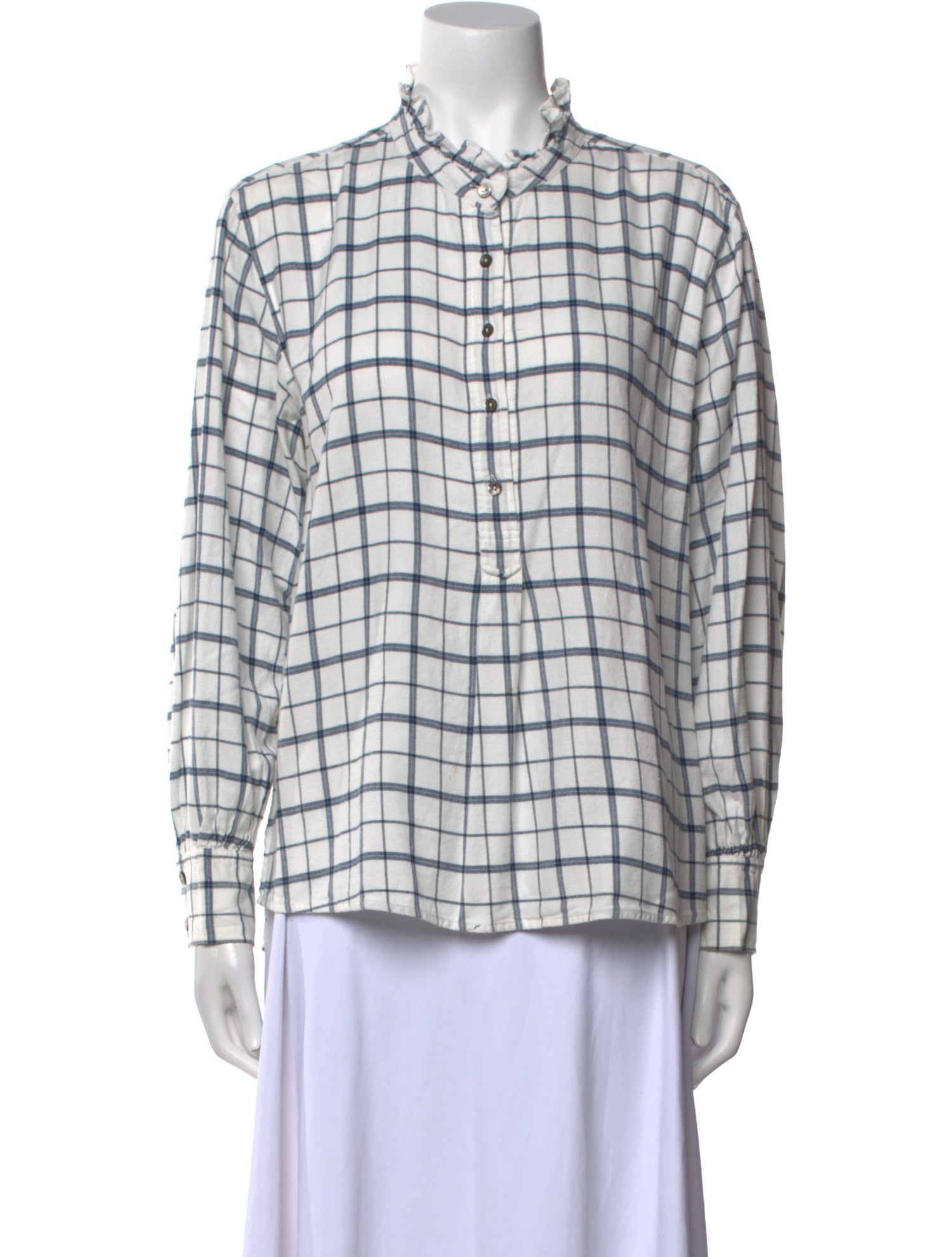 La Vie Rebecca Taylor Plaid Print Long Sleeve Button-Up Top w/ Tags