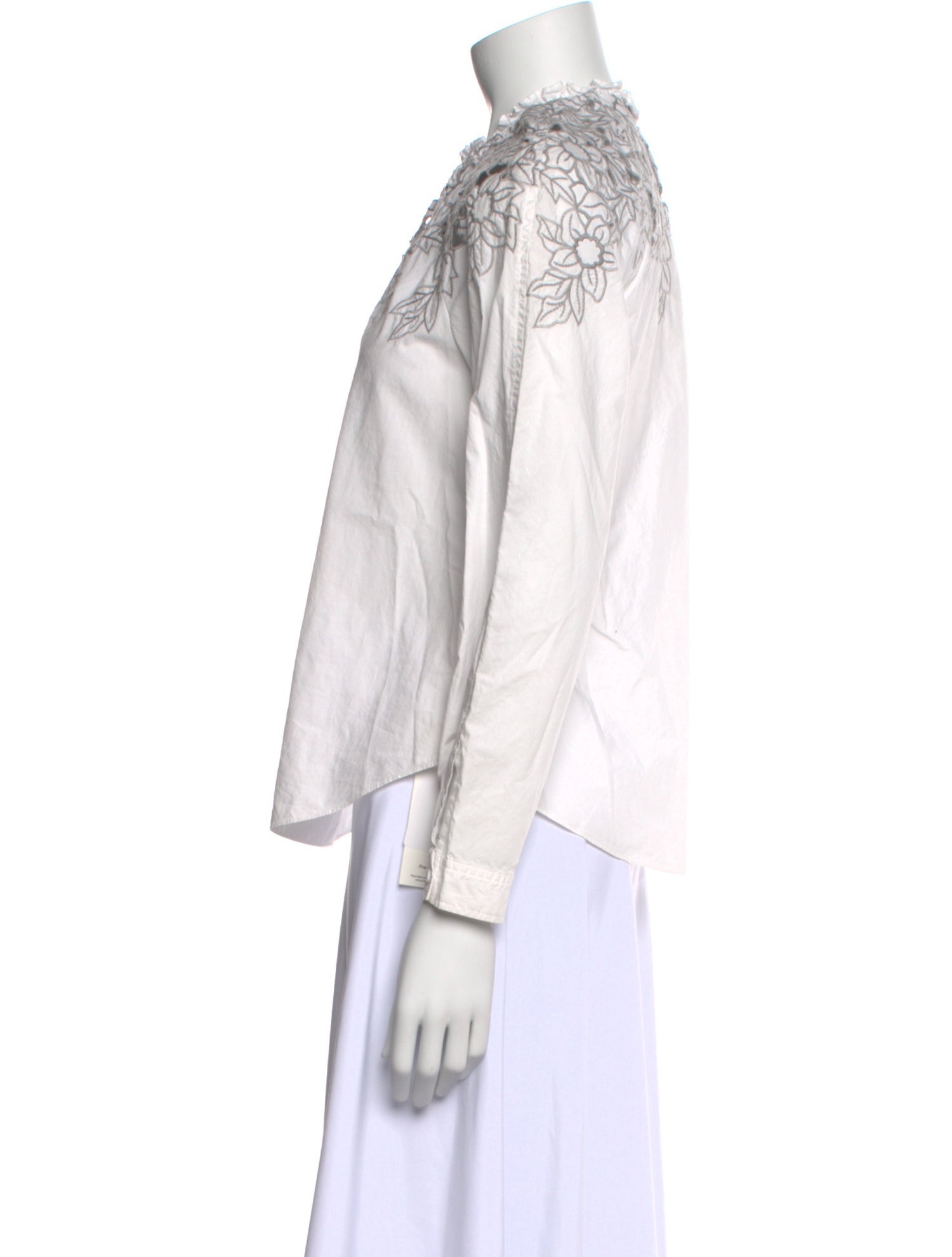 La Vie Rebecca Taylor Crew Neck Long Sleeve Blouse