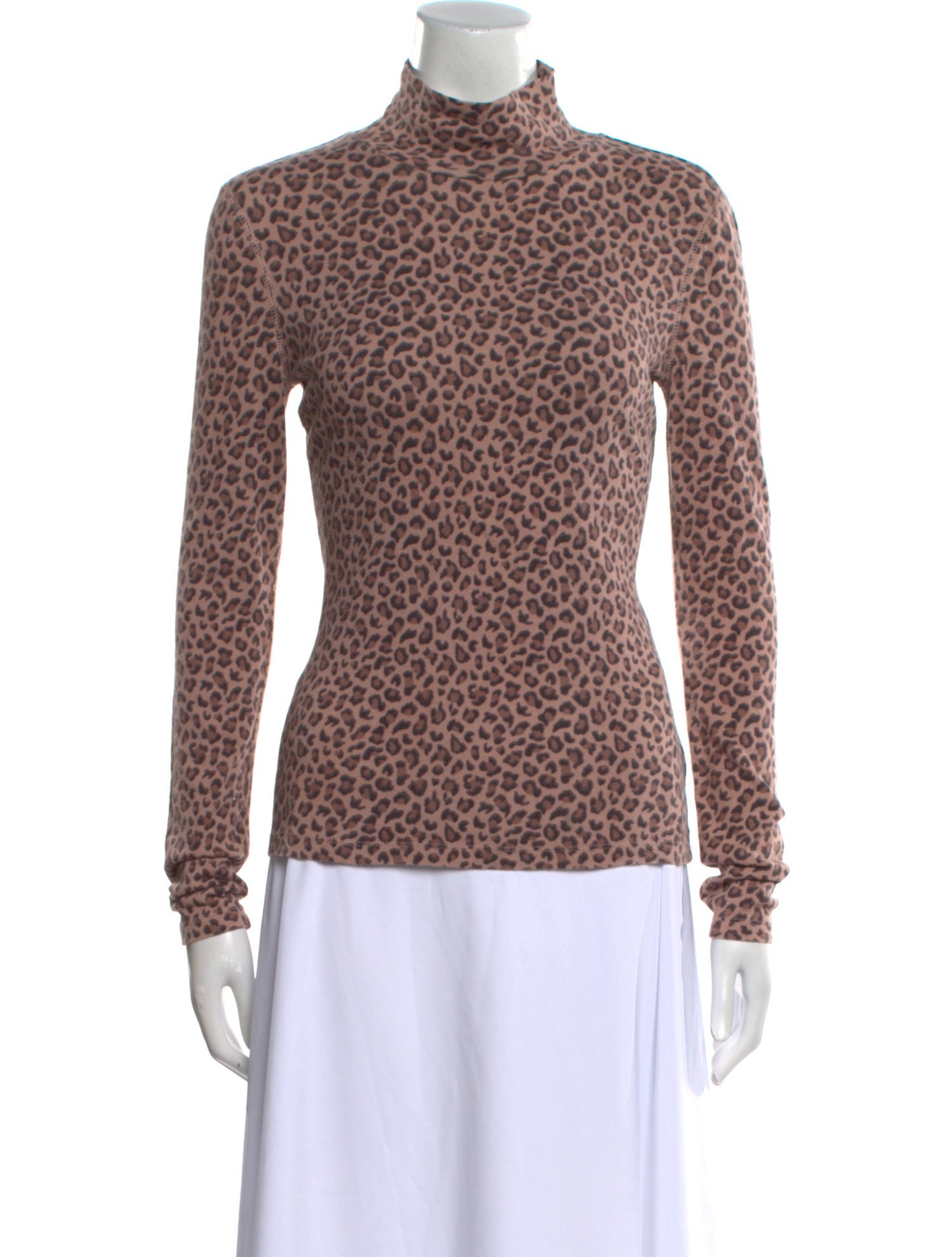 La Vie Rebecca Taylor Animal Print Mock Neck Sweater