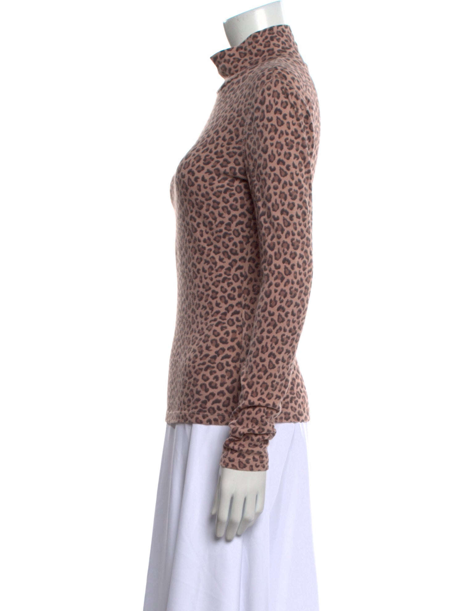 La Vie Rebecca Taylor Animal Print Mock Neck Sweater