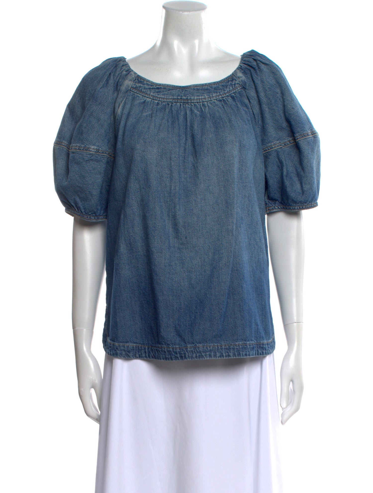La Vie Rebecca Taylor Scoop Neck Short Sleeve Blouse