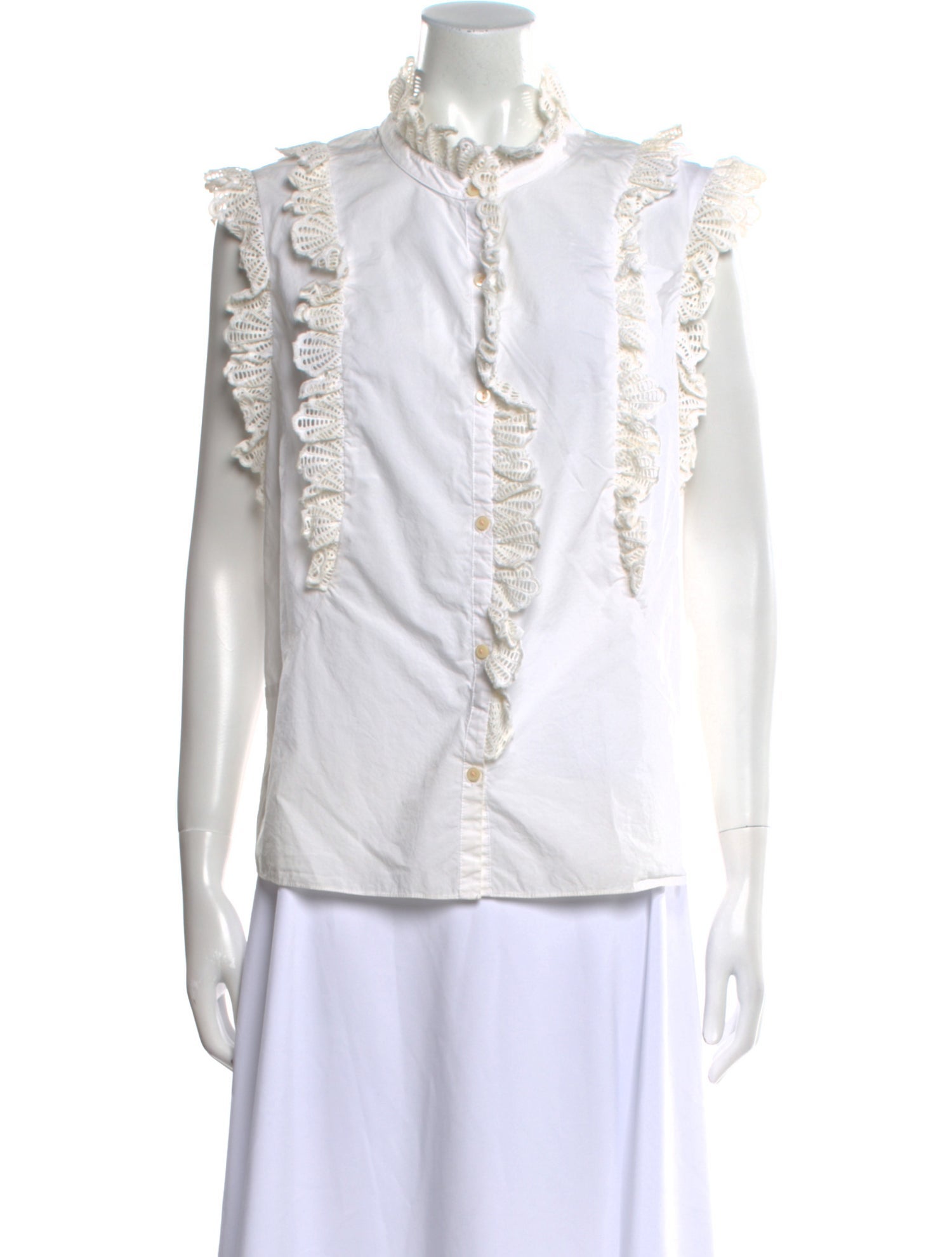 La Vie Rebecca Taylor Mock Neck Sleeveless Top