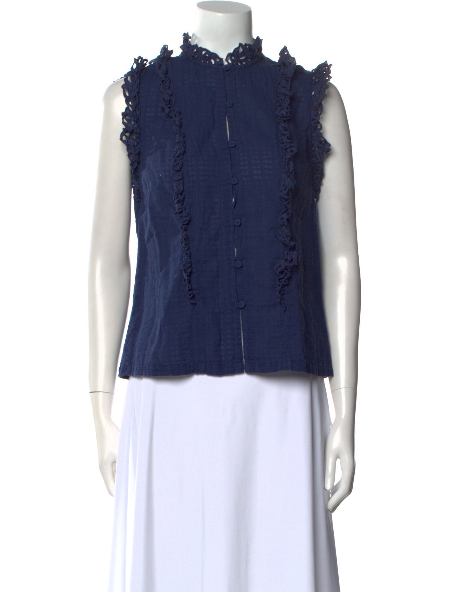 La Vie Rebecca Taylor Mock Neck Sleeveless Blouse w/ Tags