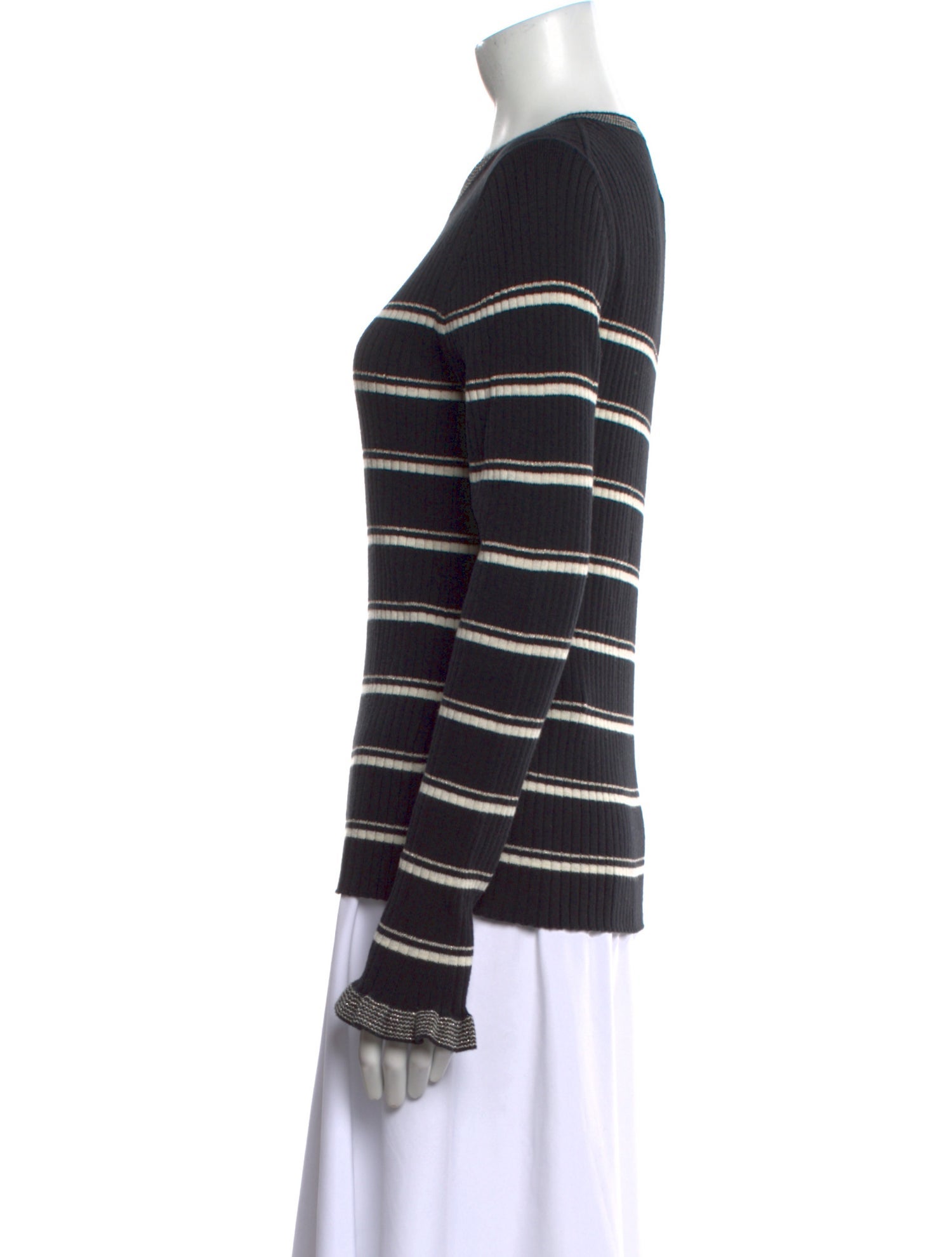 La Vie Rebecca Taylor Striped Scoop Neck Sweater w/ Tags