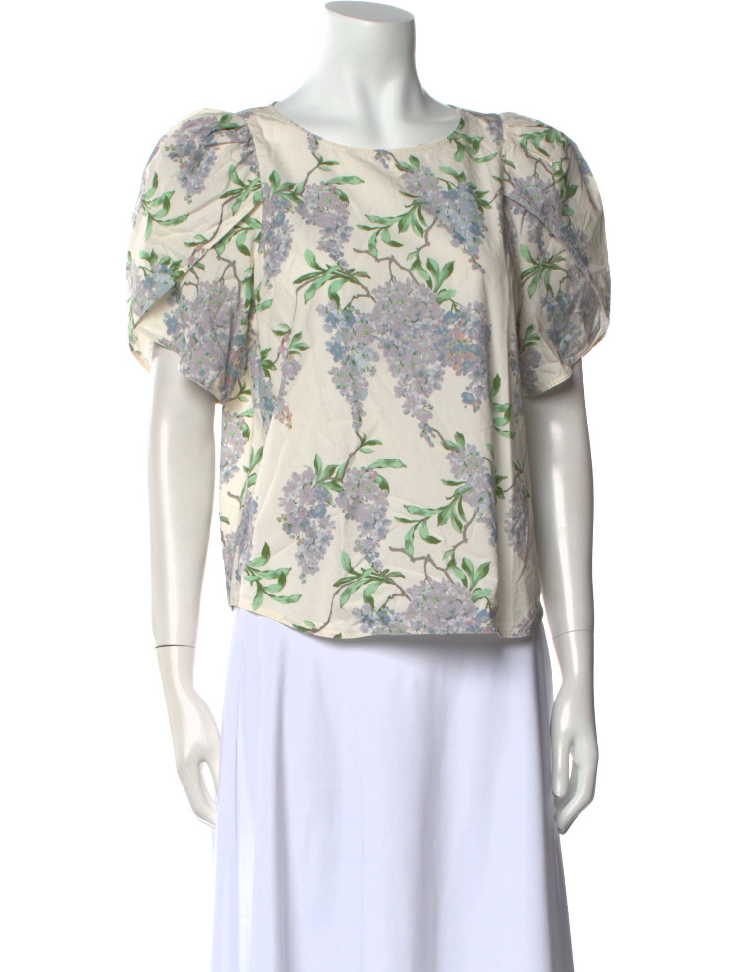 La Vie Rebecca Taylor Floral Print Scoop Neck Blouse w/ Tags