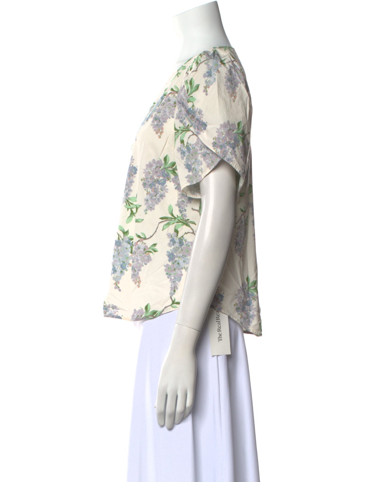 La Vie Rebecca Taylor Floral Print Scoop Neck Blouse w/ Tags