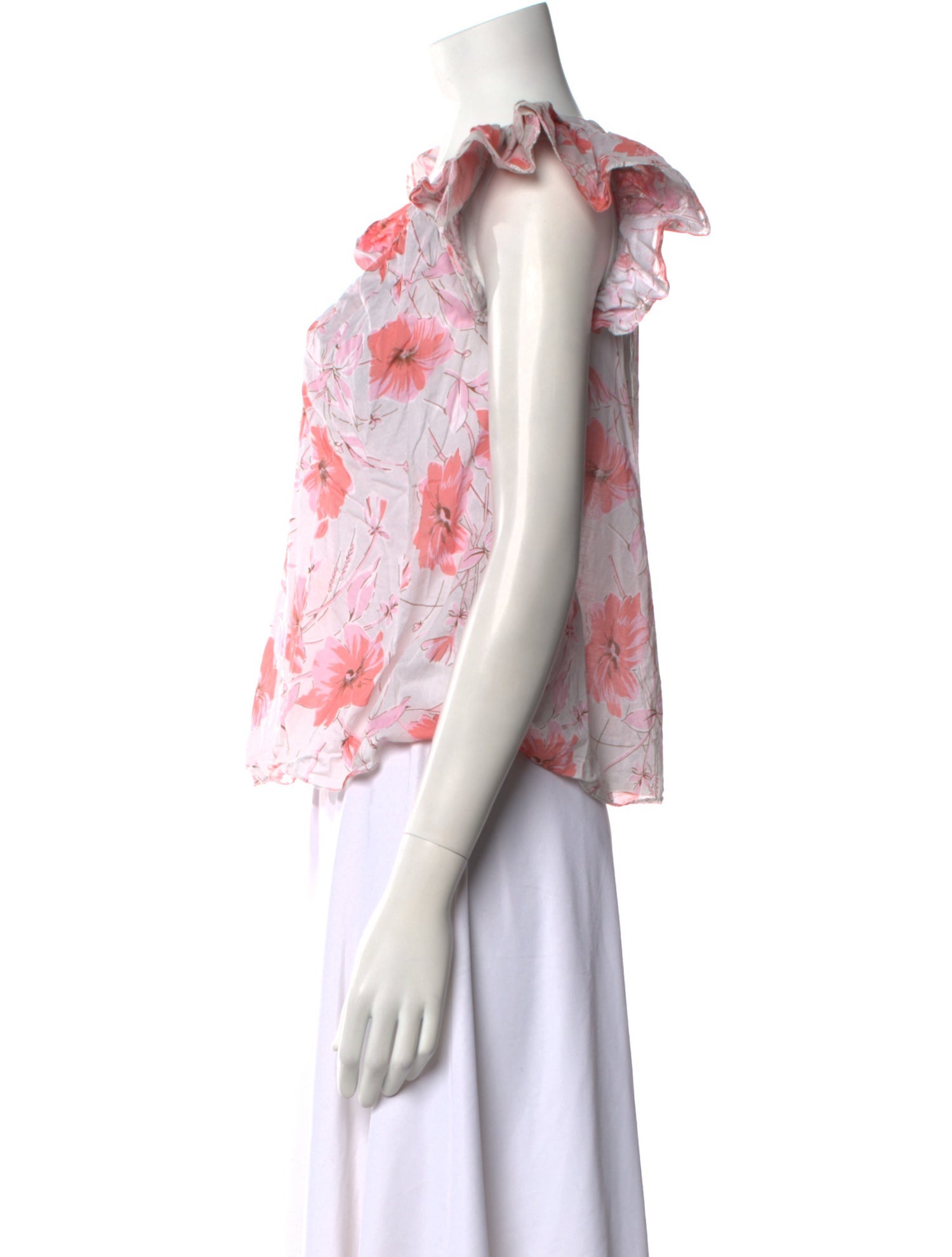 La Vie Rebecca Taylor Floral Print V-Neck Blouse