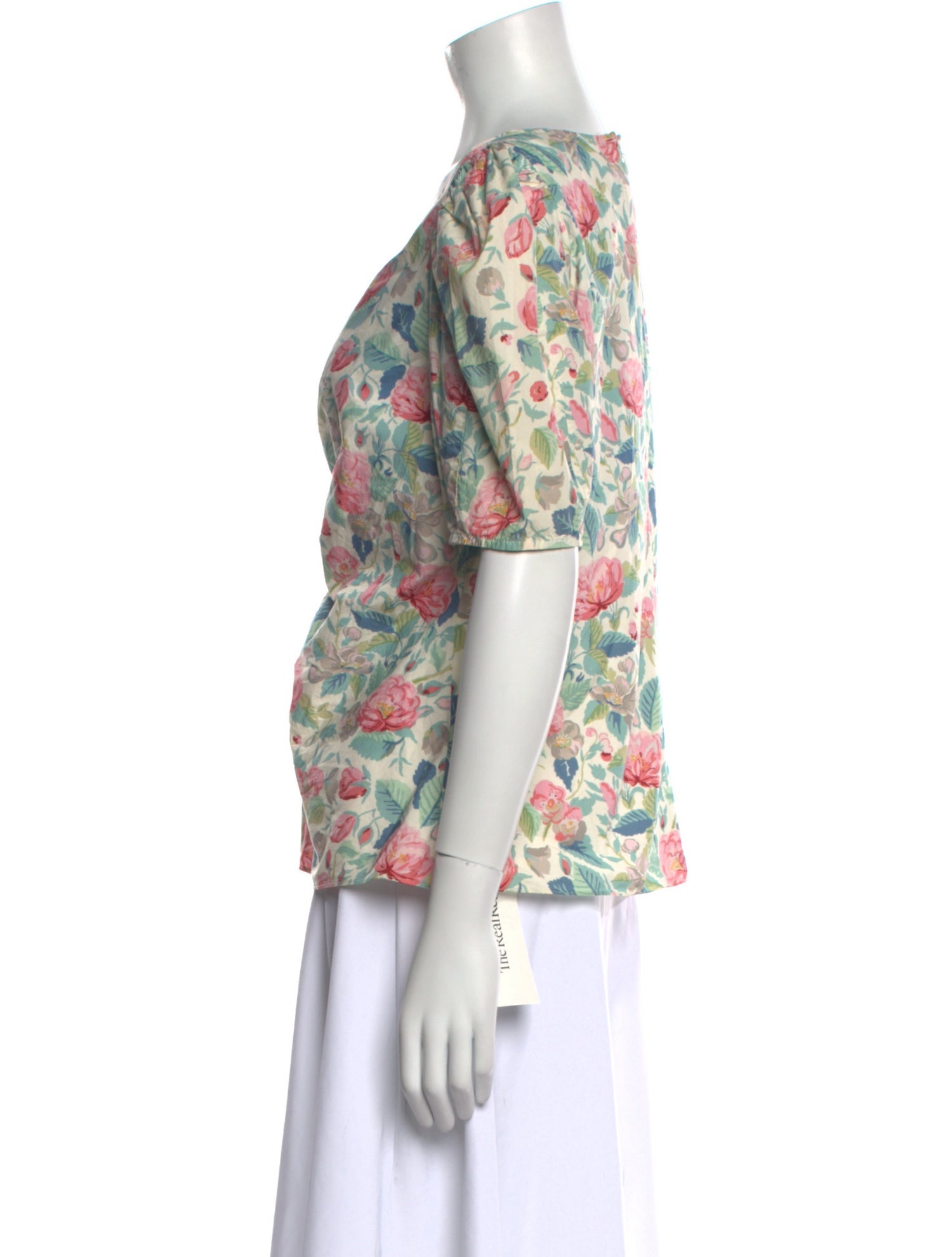 La Vie Rebecca Taylor Floral Print V-Neck Blouse