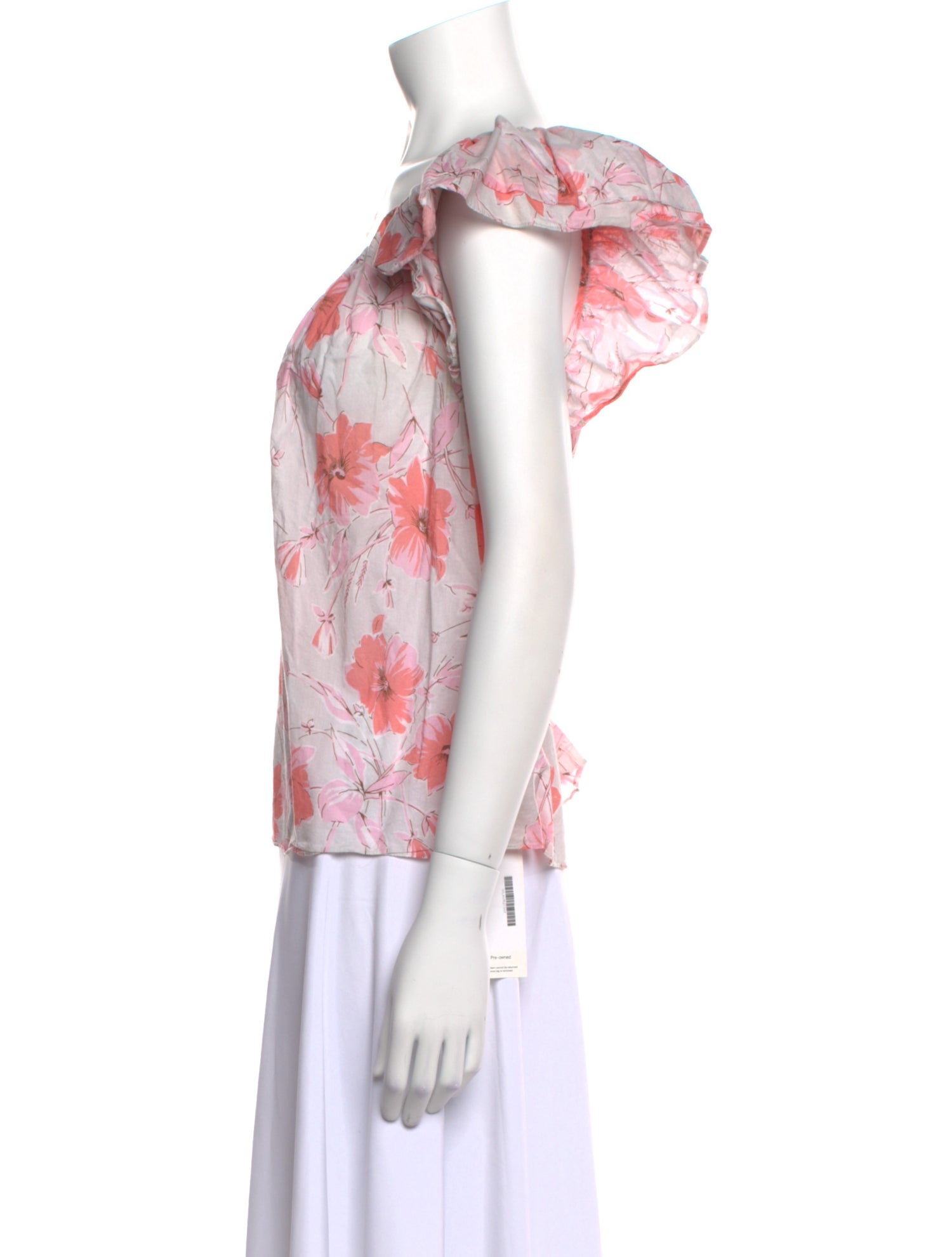 La Vie Rebecca Taylor Floral Print V-Neck Blouse