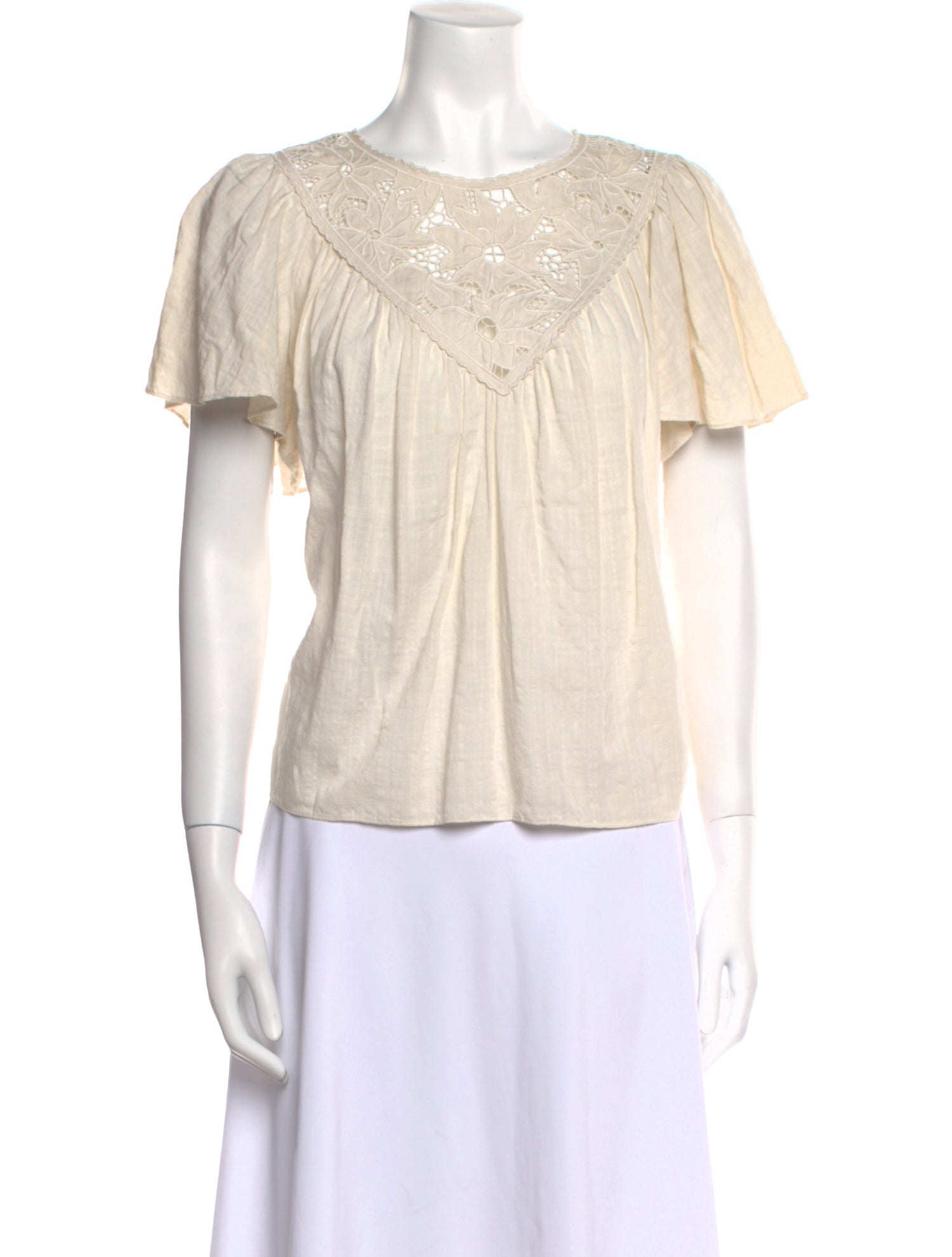 La Vie Rebecca Taylor Scoop Neck Short Sleeve Blouse