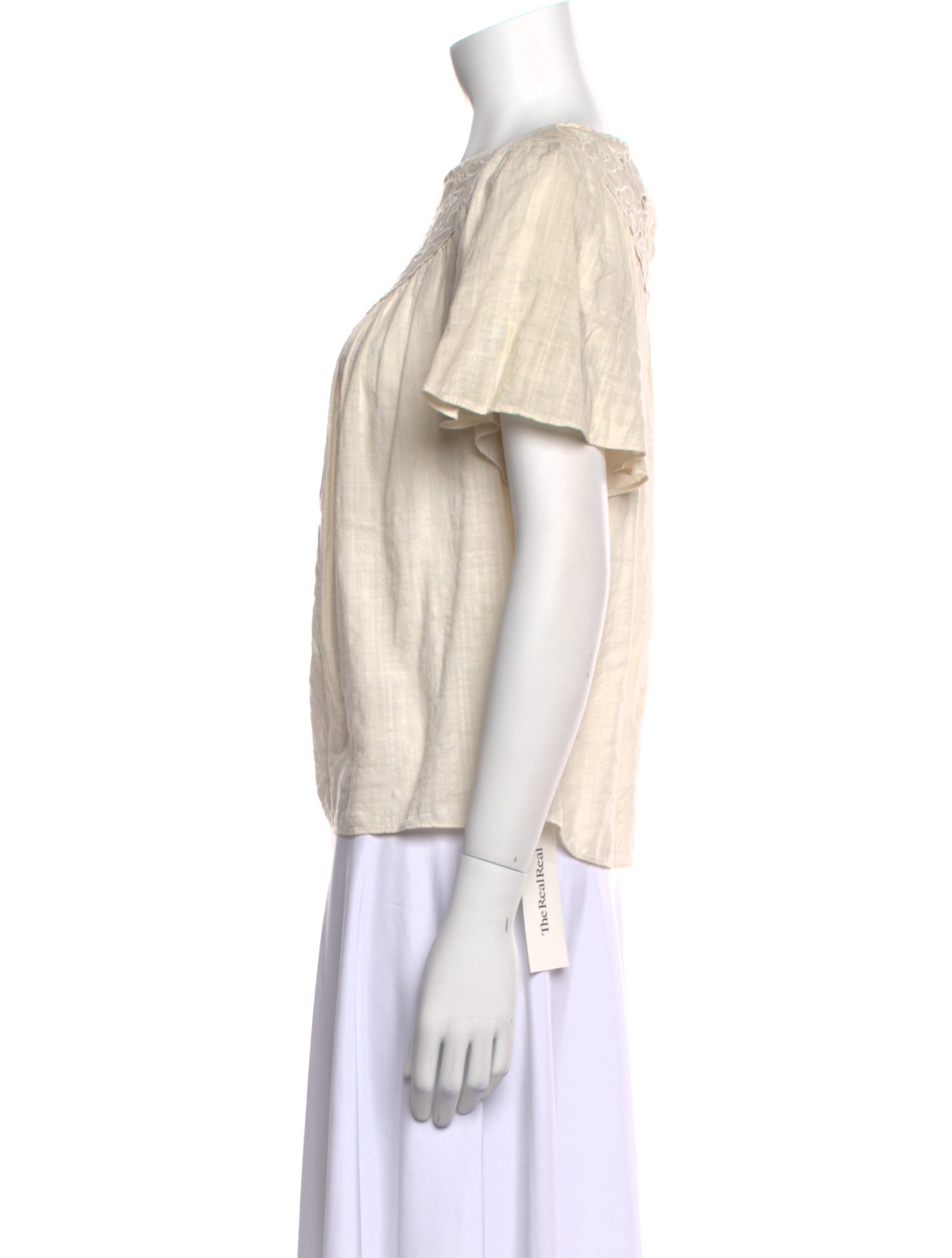 La Vie Rebecca Taylor Scoop Neck Short Sleeve Blouse