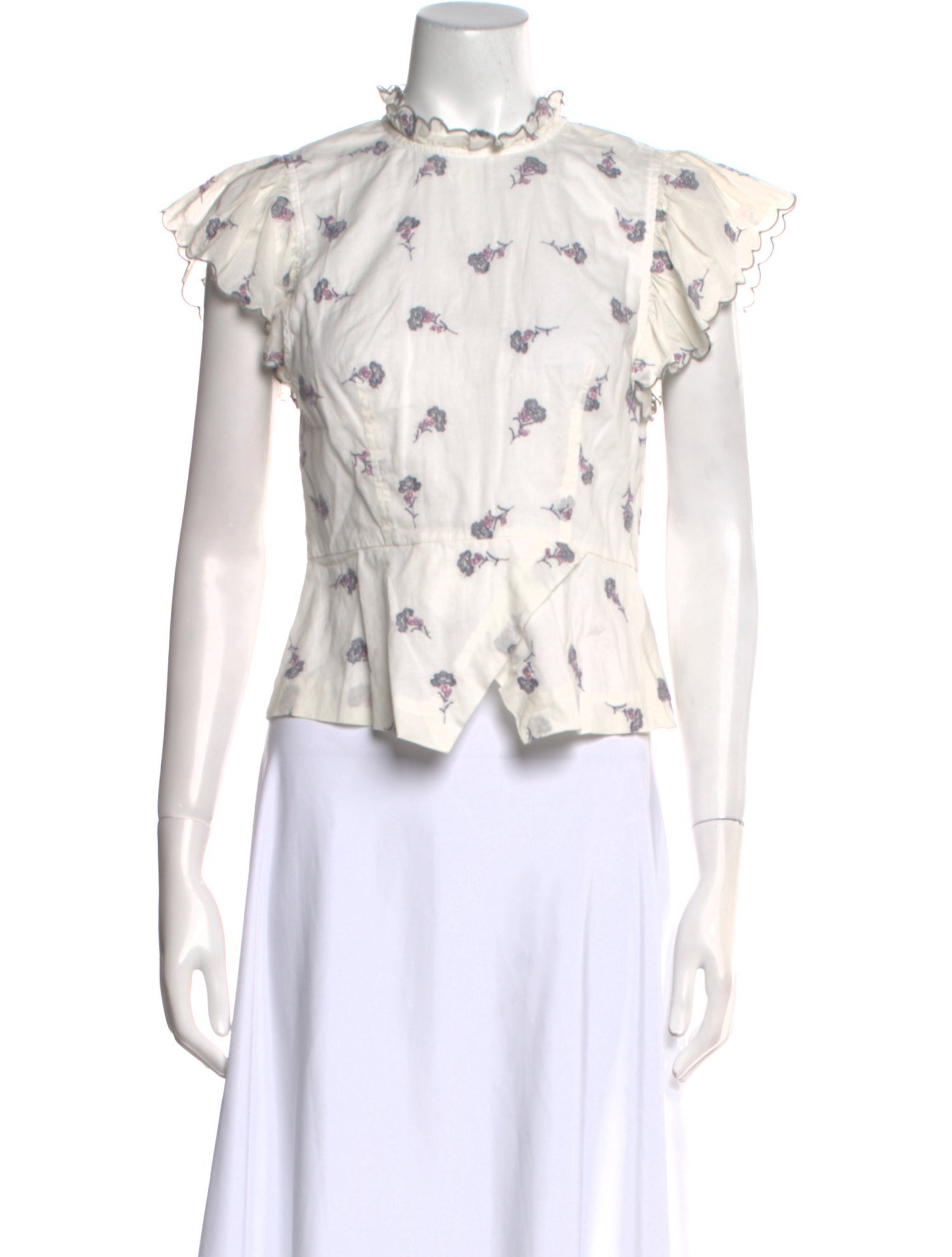 La Vie Rebecca Taylor Printed Mock Neck Crop Top