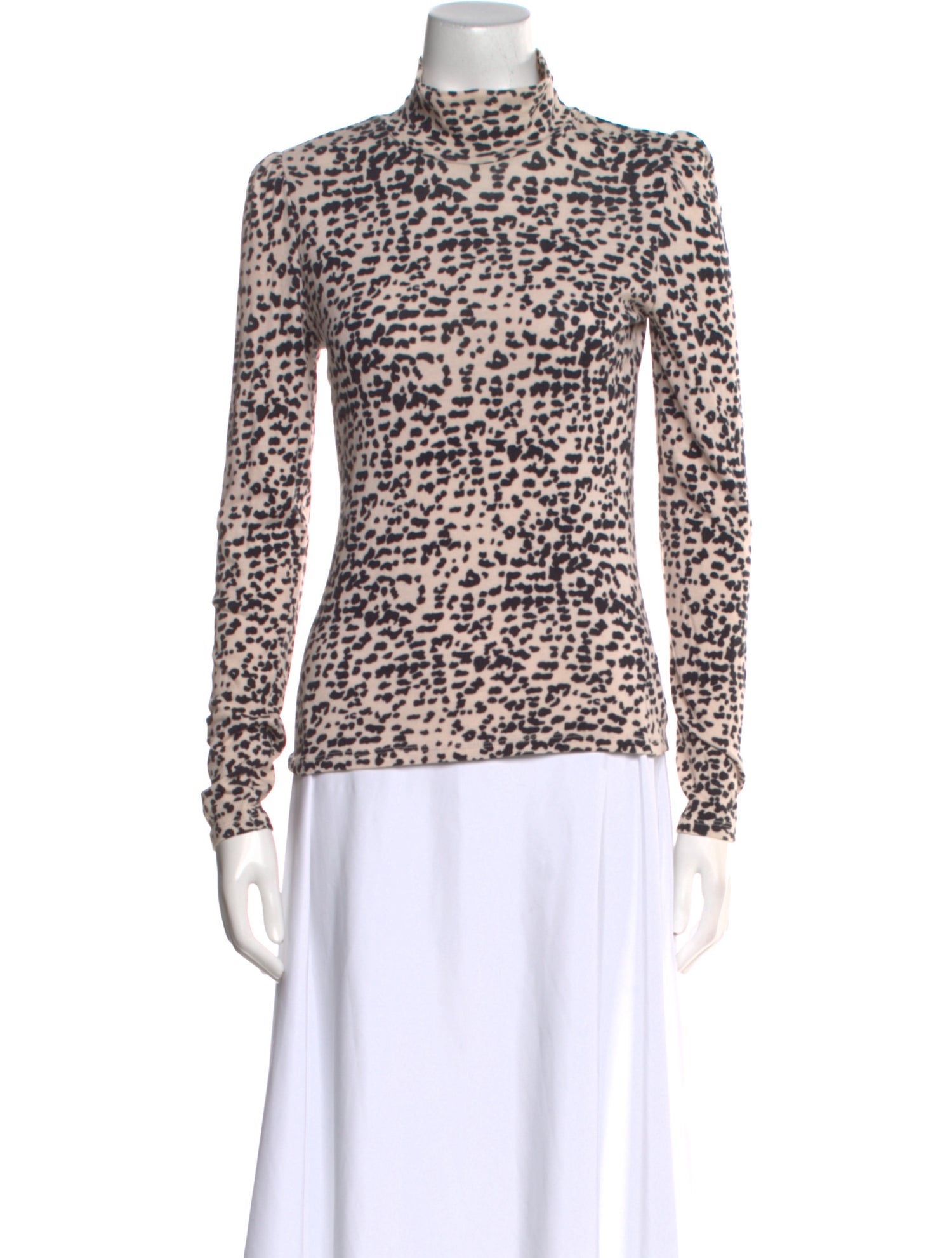 La Vie Rebecca Taylor Printed Mock Neck Sweater