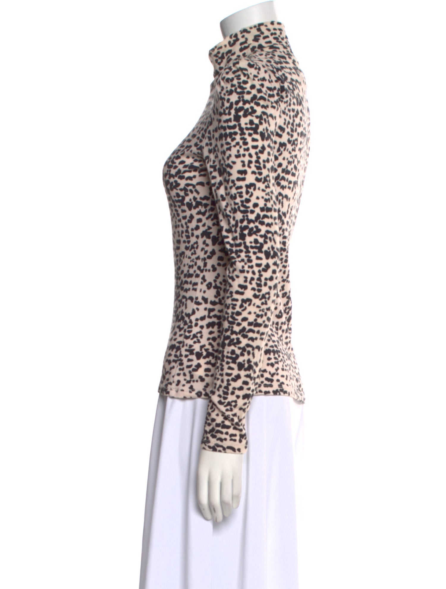 La Vie Rebecca Taylor Printed Mock Neck Sweater