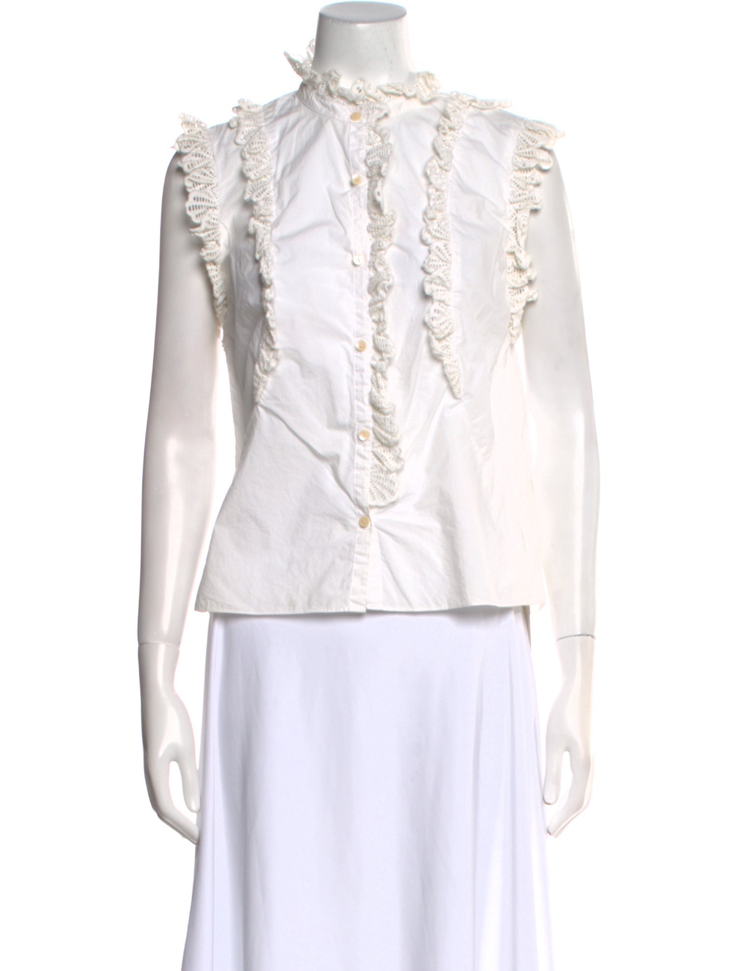 La Vie Rebecca Taylor Mock Neck Sleeveless Blouse