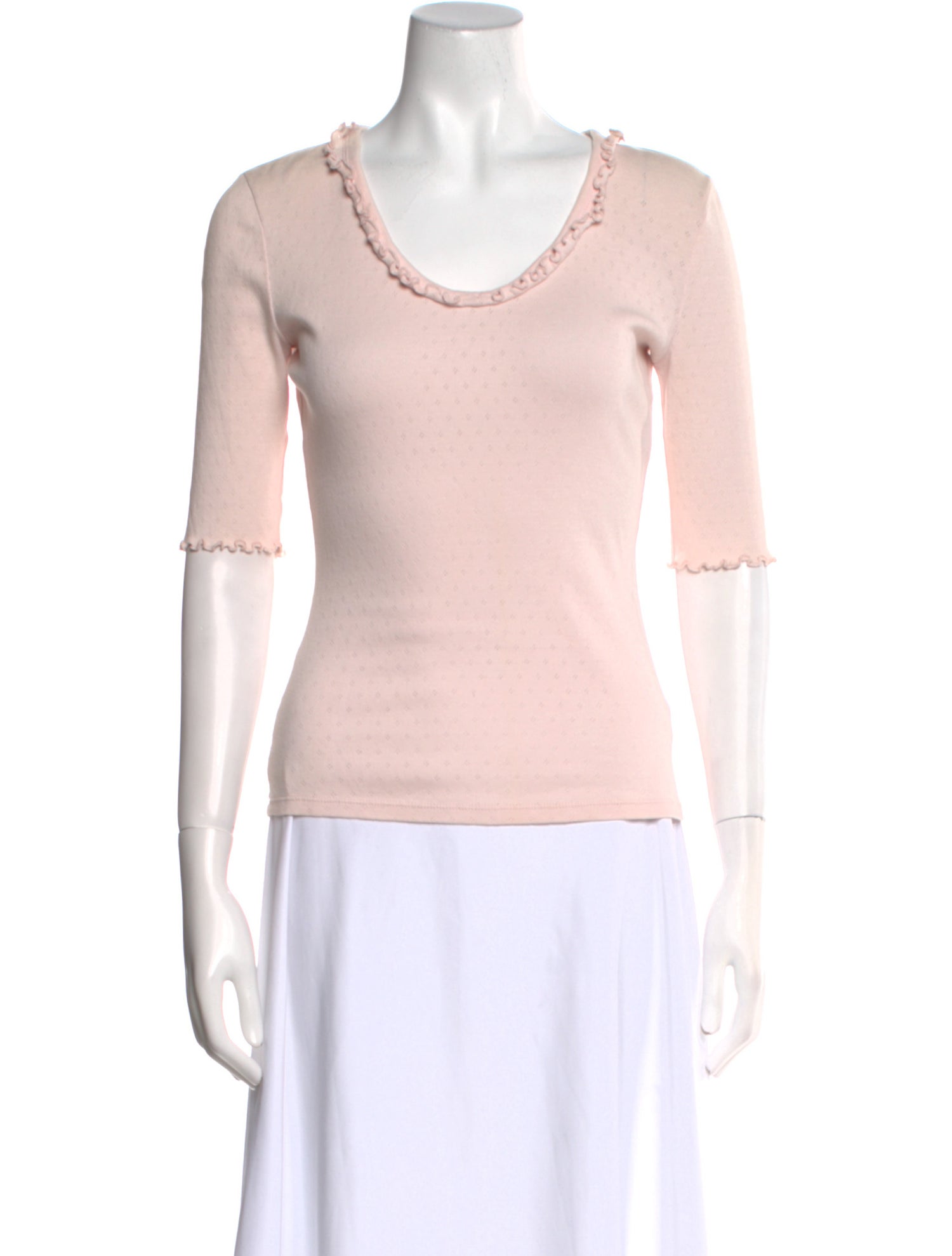 La Vie Rebecca Taylor Scoop Neck Three-Quarter Sleeve Top