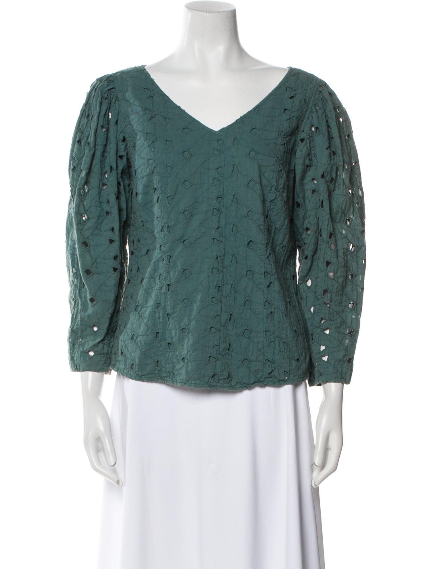 La Vie Rebecca Taylor Printed V-Neck Top