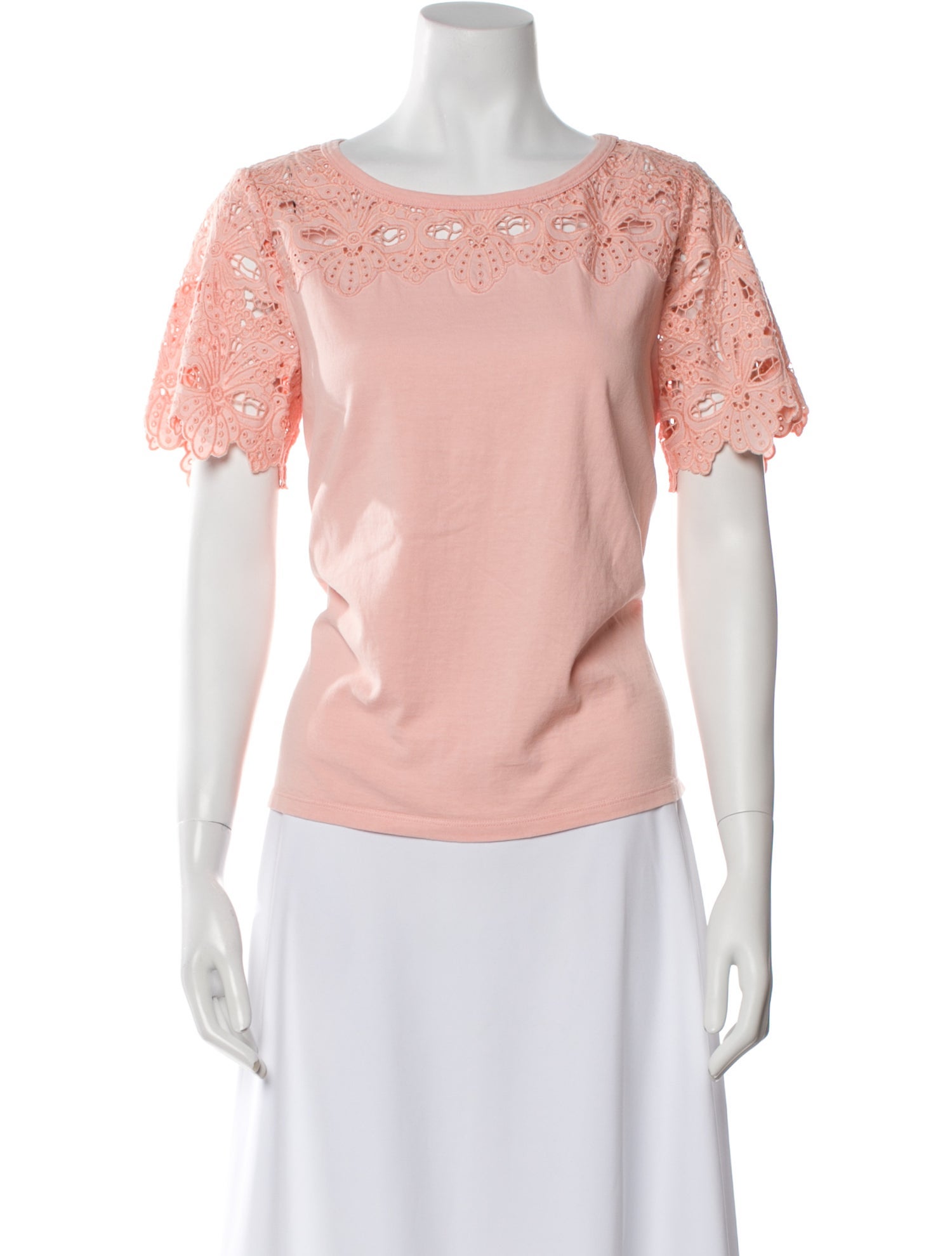 La Vie Rebecca Taylor Bateau Neckline Short Sleeve Top