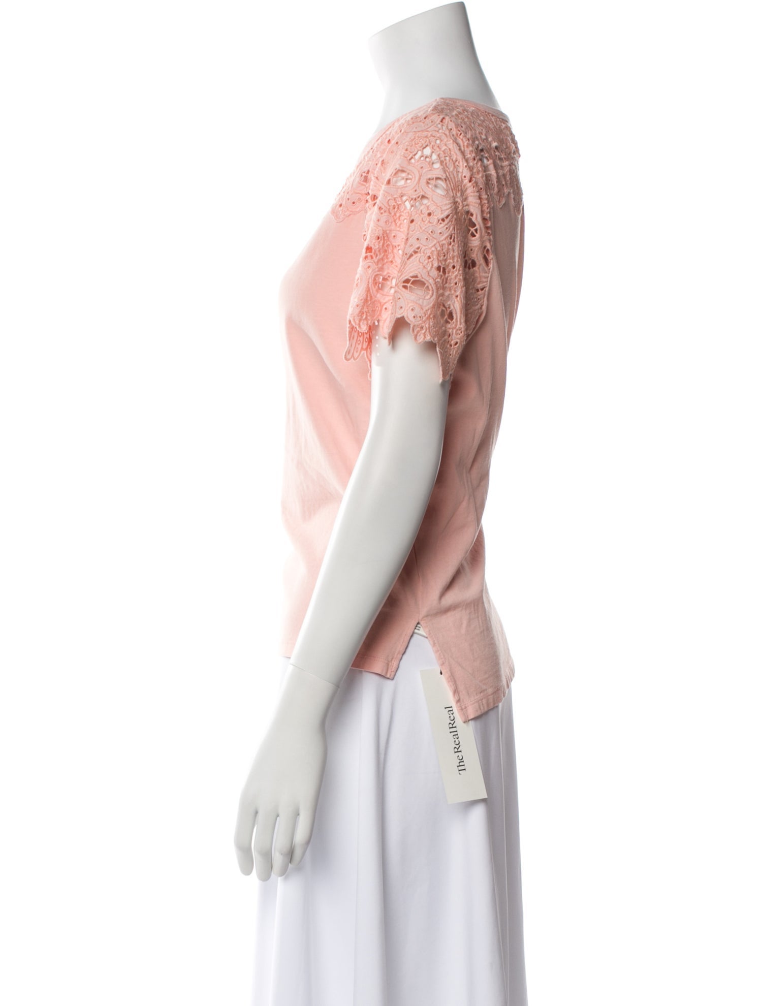 La Vie Rebecca Taylor Bateau Neckline Short Sleeve Top