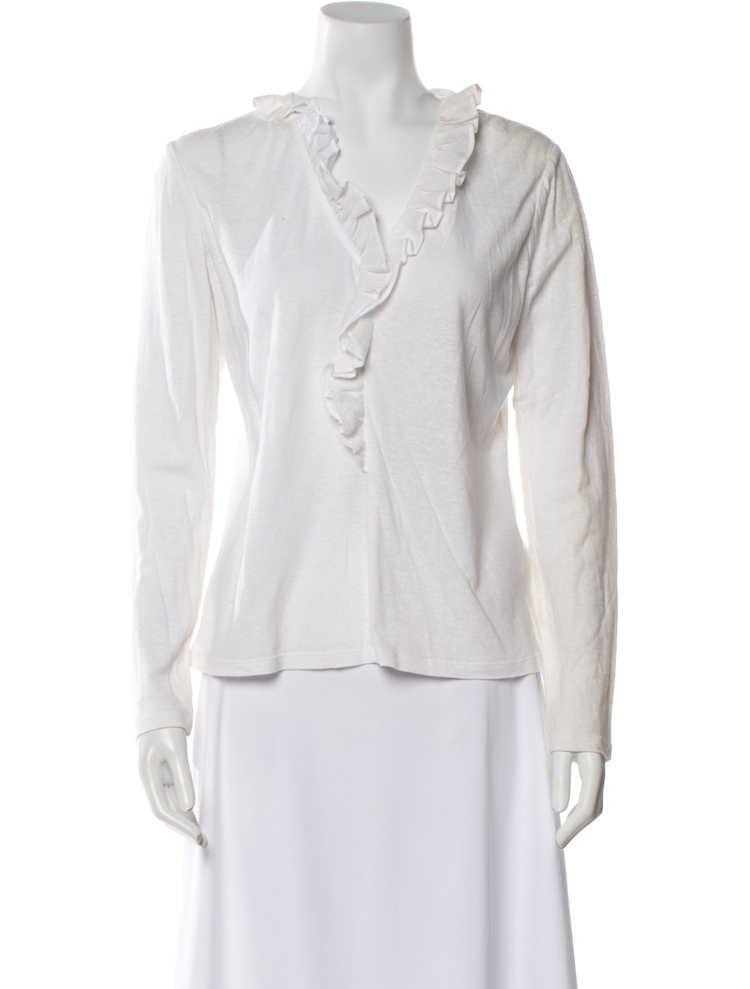 La Vie Rebecca Taylor Linen V-Neck Blouse