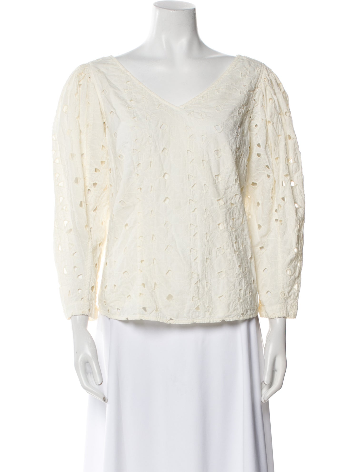 La Vie Rebecca Taylor V-Neck Three-Quarter Sleeve Blouse