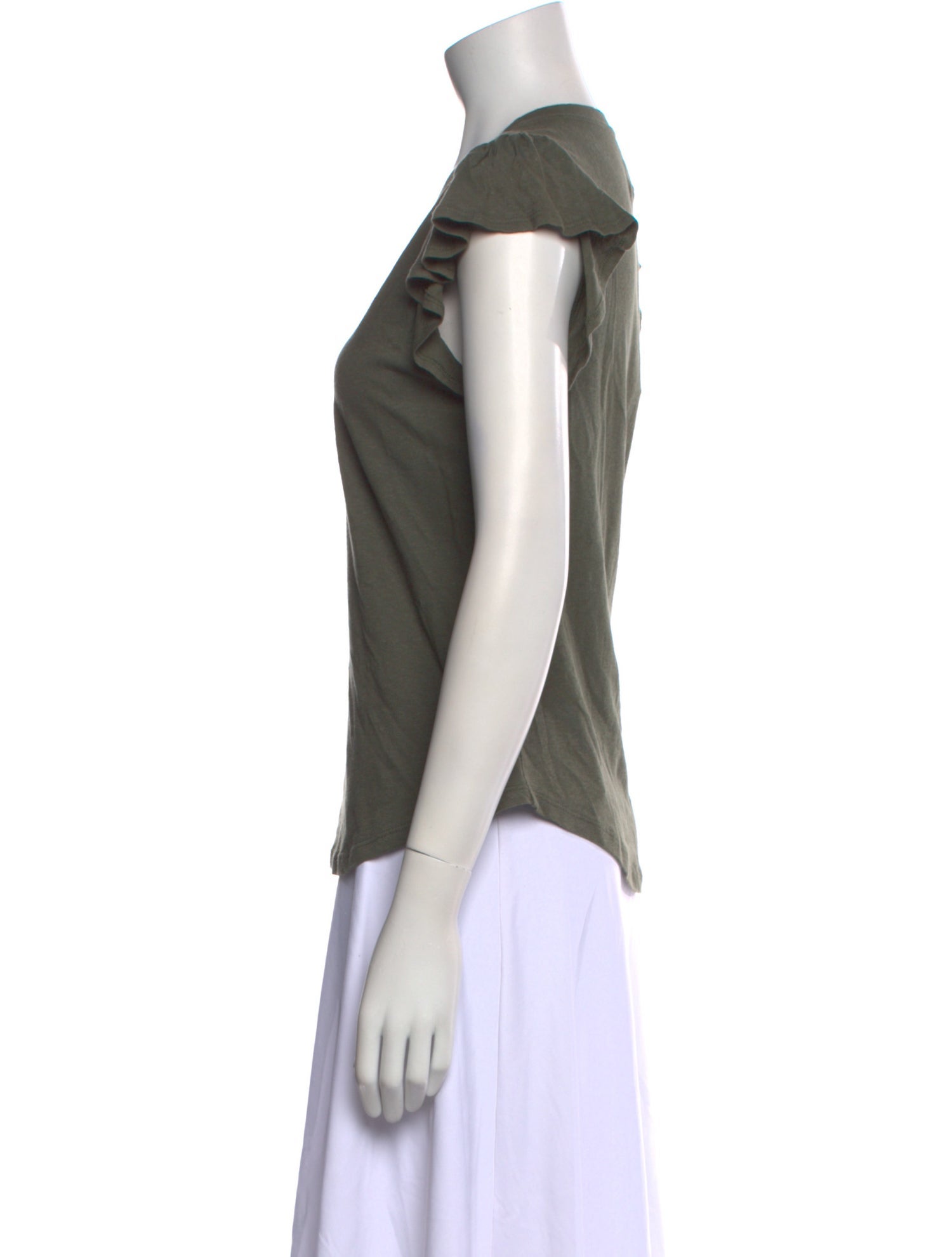 La Vie Rebecca Taylor Linen Scoop Neck T-Shirt