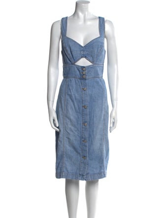 La Vie Rebecca Taylor Square Neckline Knee-Length Dress