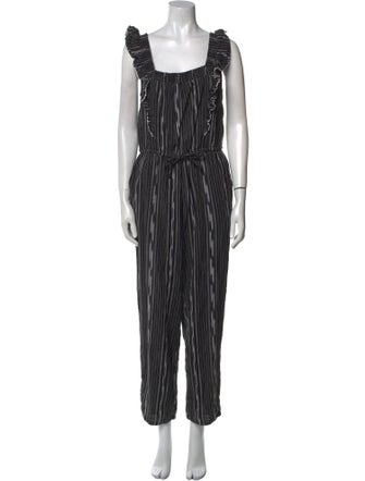La Vie Rebecca Taylor Striped Scoop Neck Jumpsuit