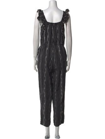La Vie Rebecca Taylor Striped Scoop Neck Jumpsuit