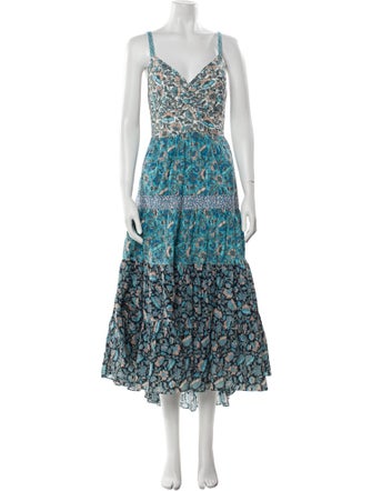 La Vie Rebecca Taylor Floral Print Long Dress