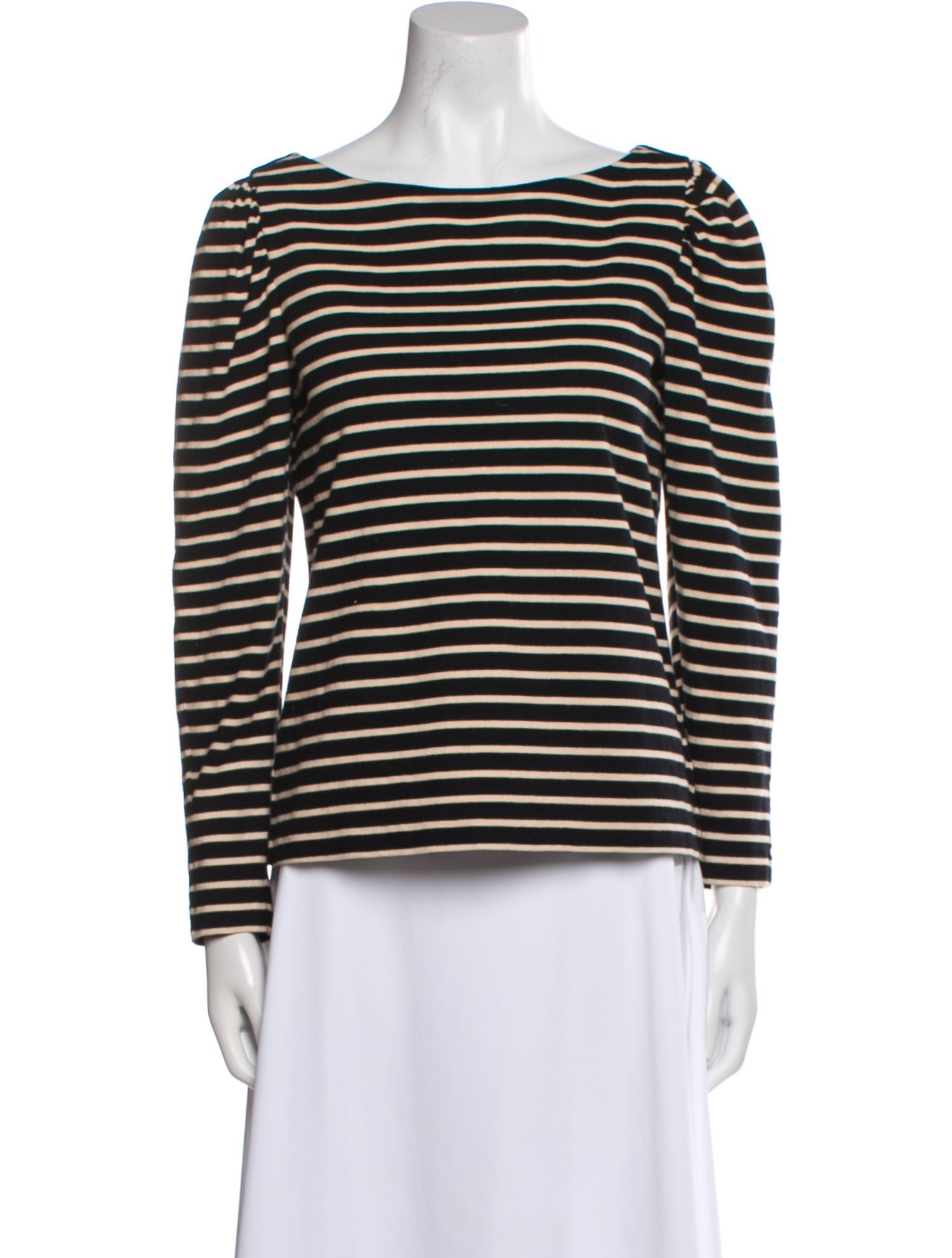 La Vie Rebecca Taylor Striped Bateau Neckline Sweater