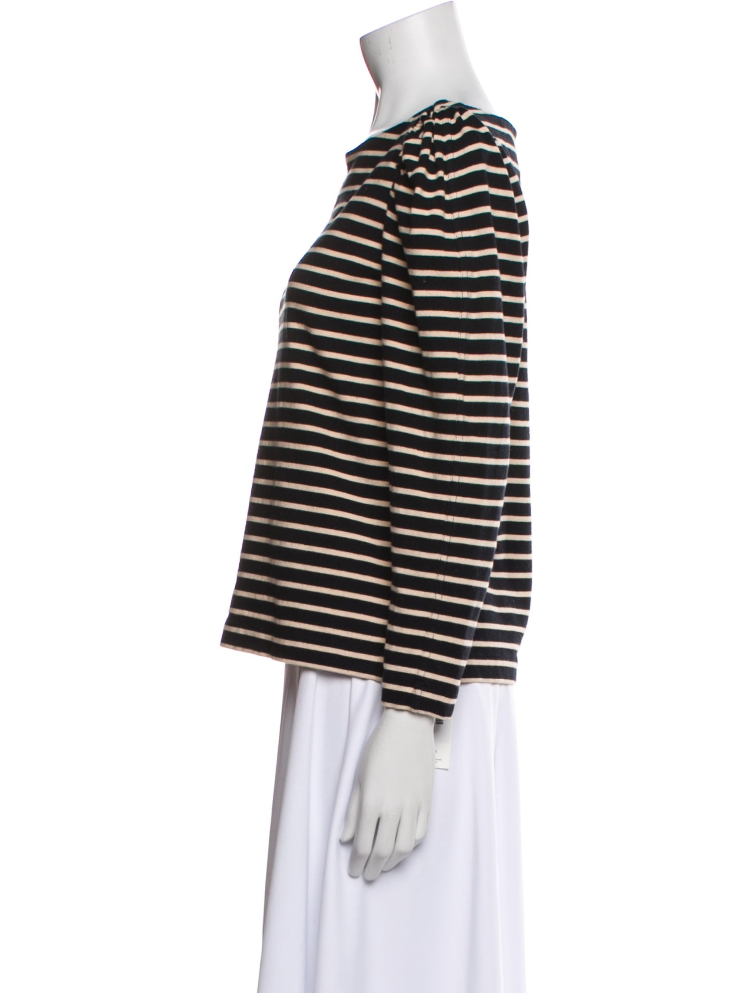 La Vie Rebecca Taylor Striped Bateau Neckline Sweater