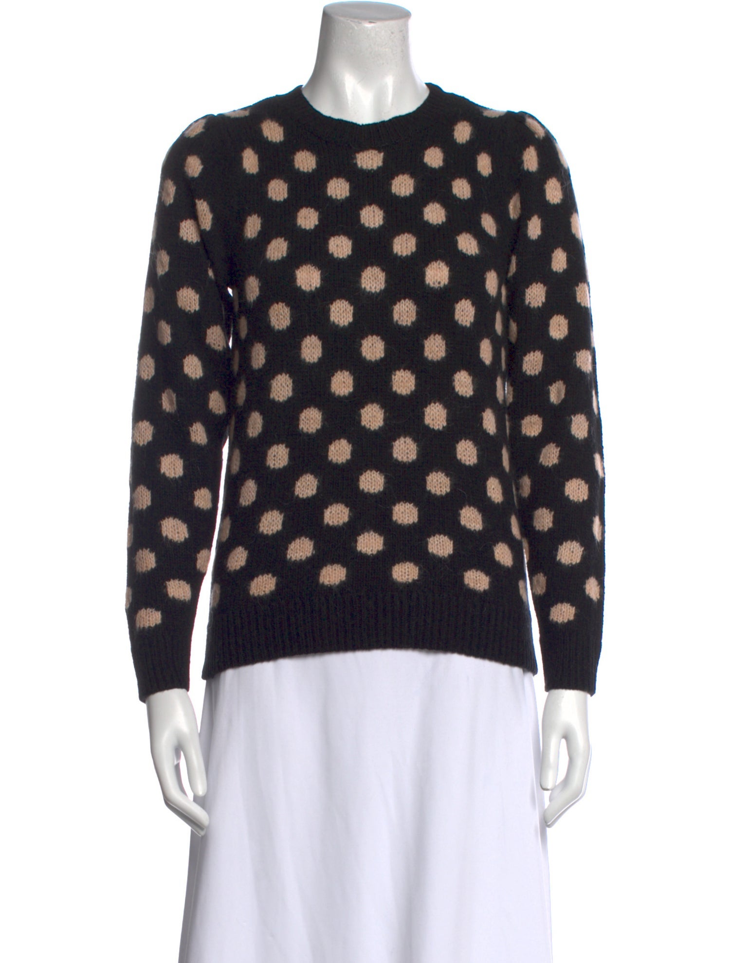 La Vie Rebecca Taylor Polka Dot Print Crew Neck Sweater