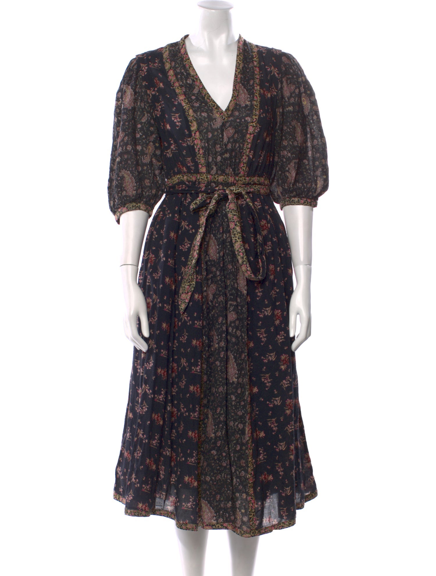 La Vie Rebecca Taylor Floral Print Midi Length Dress