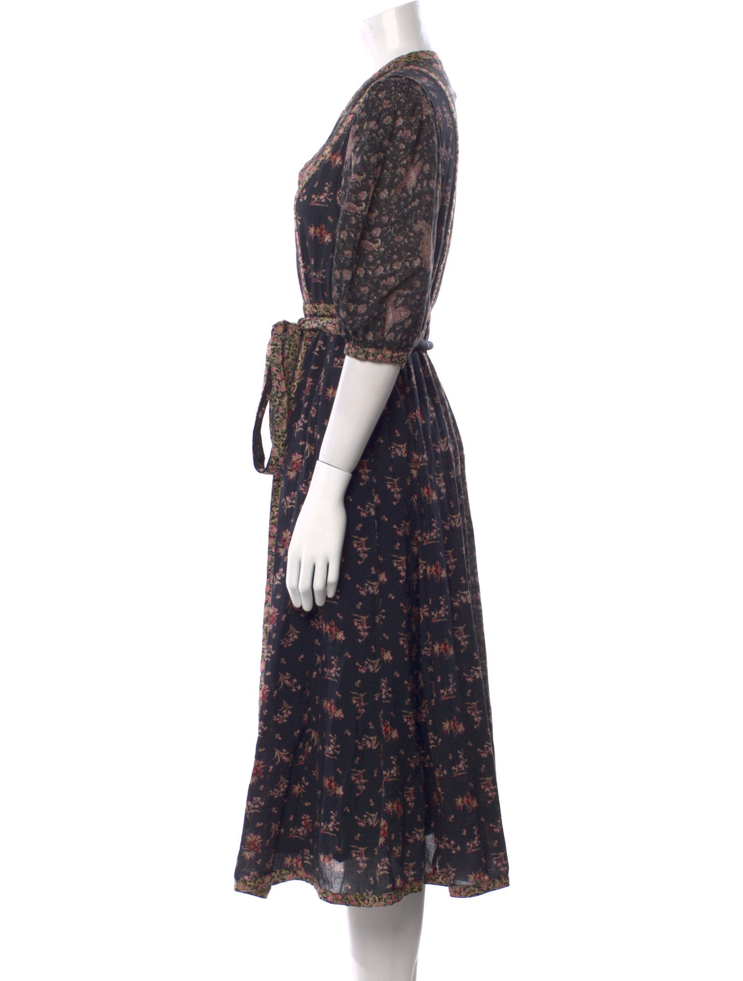 La Vie Rebecca Taylor Floral Print Midi Length Dress