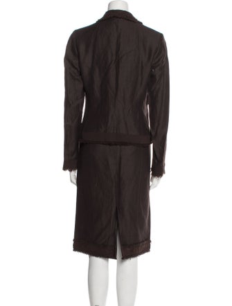 Les Copains Fringe Trim Accent Skirt Set