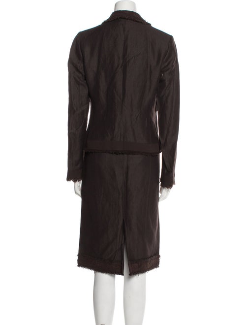 Les Copains Fringe Trim Accent Skirt Set