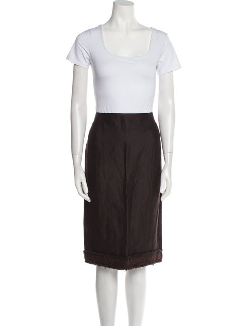 Les Copains Fringe Trim Accent Skirt Set