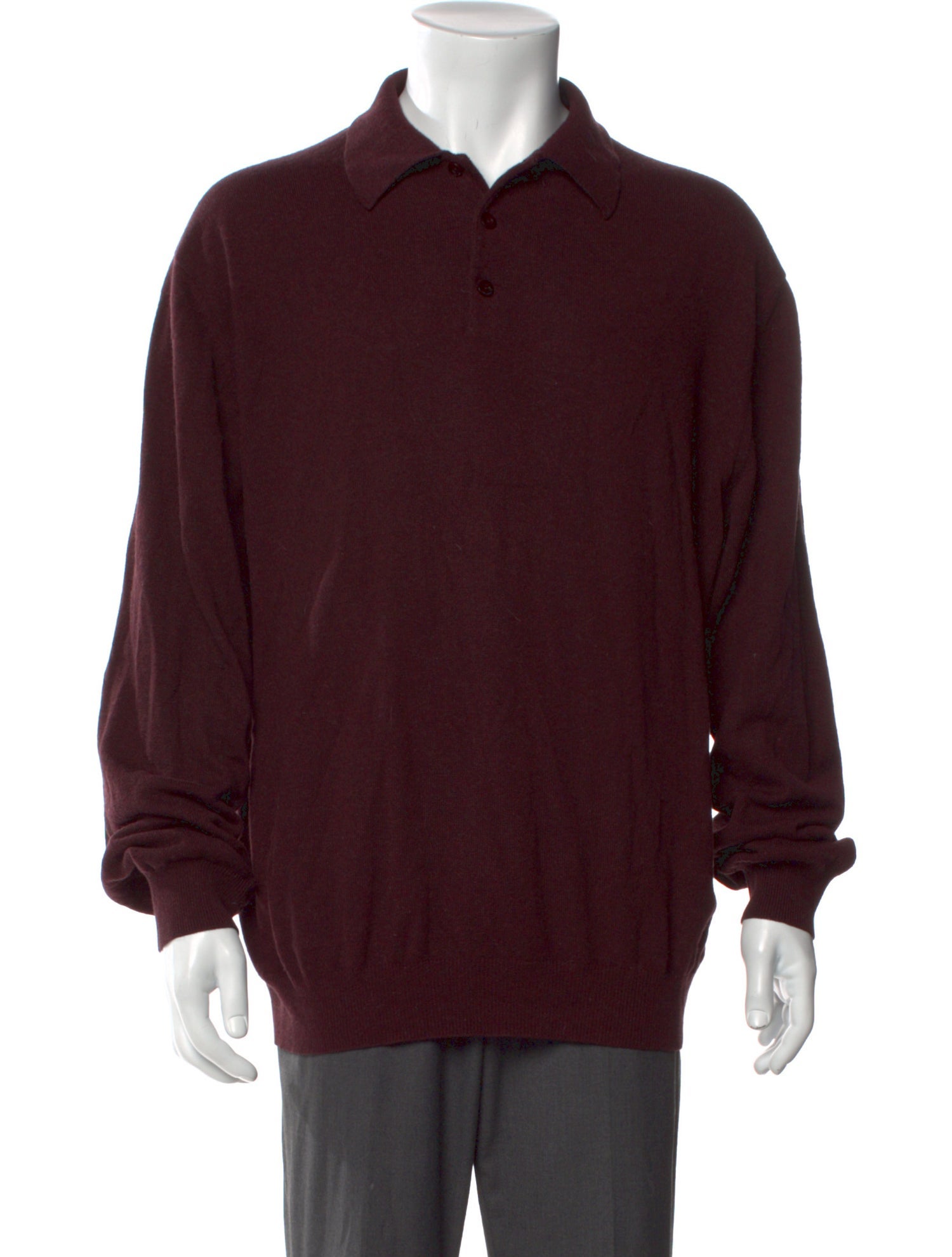 Les Copains Collar Long Sleeve Polo Sweater