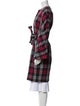 Les Copains Virgin Wool Plaid Print Coat