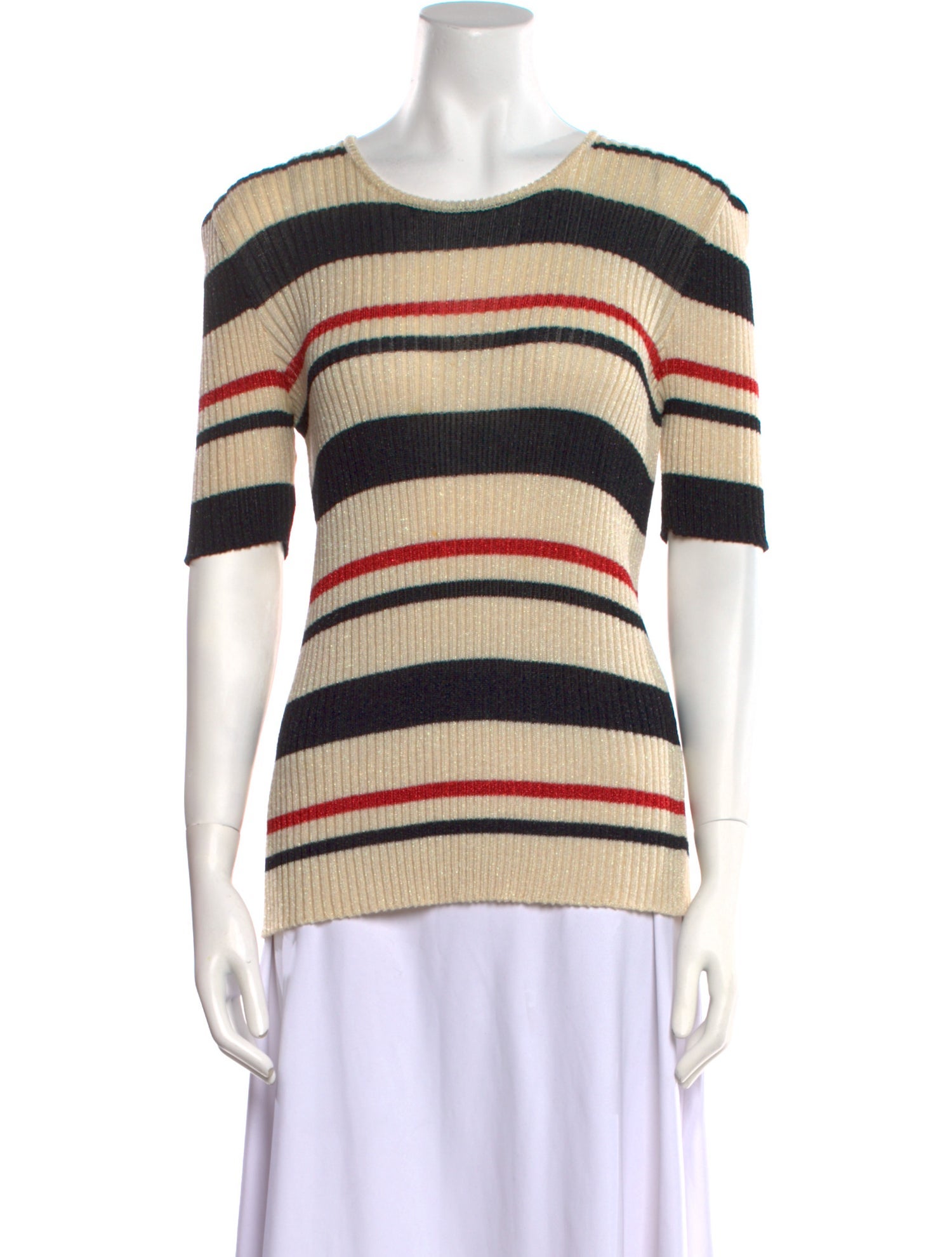 Les Copains Striped Scoop Neck Sweater
