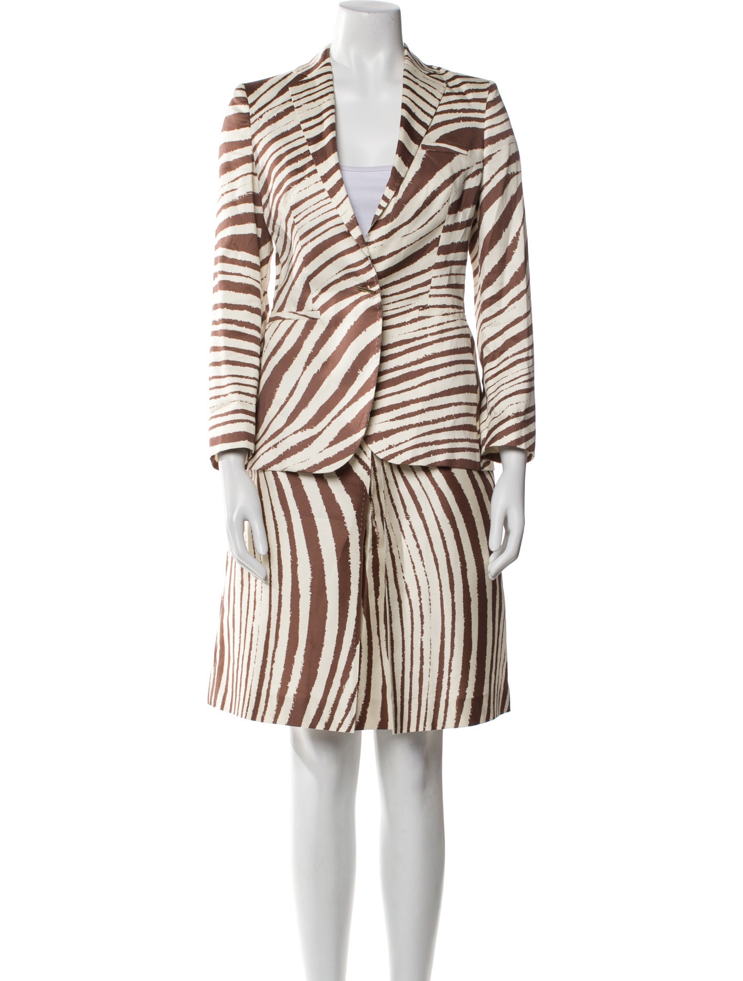 Les Copains Striped Skirt Suit