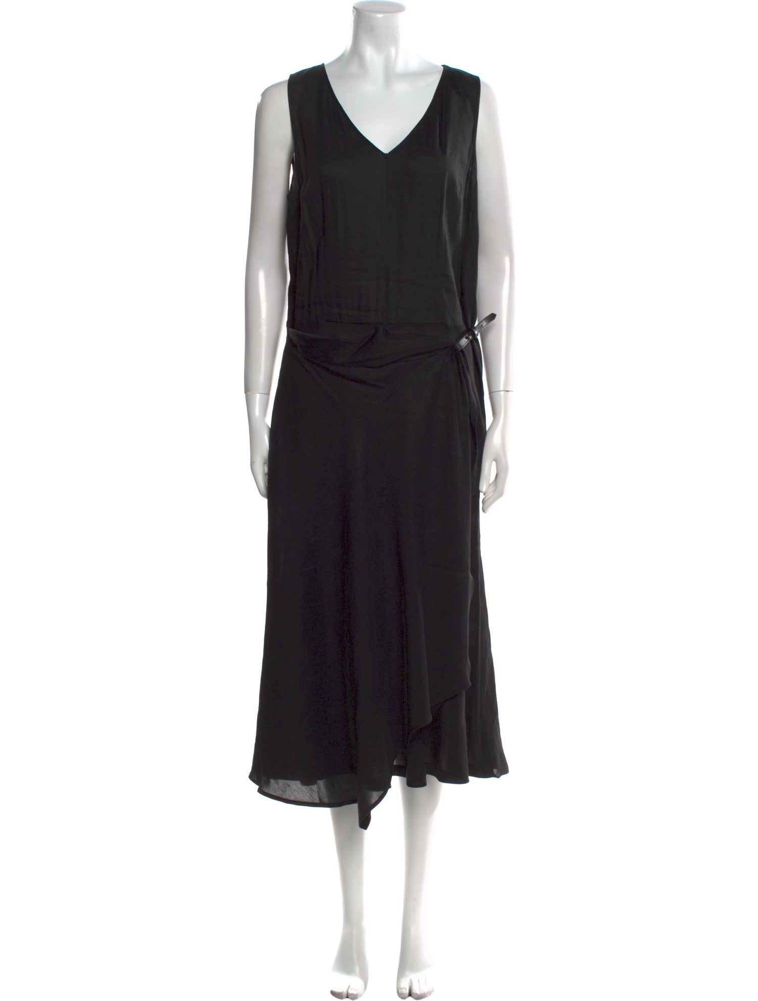 Les Copains Leather Midi Length Dress