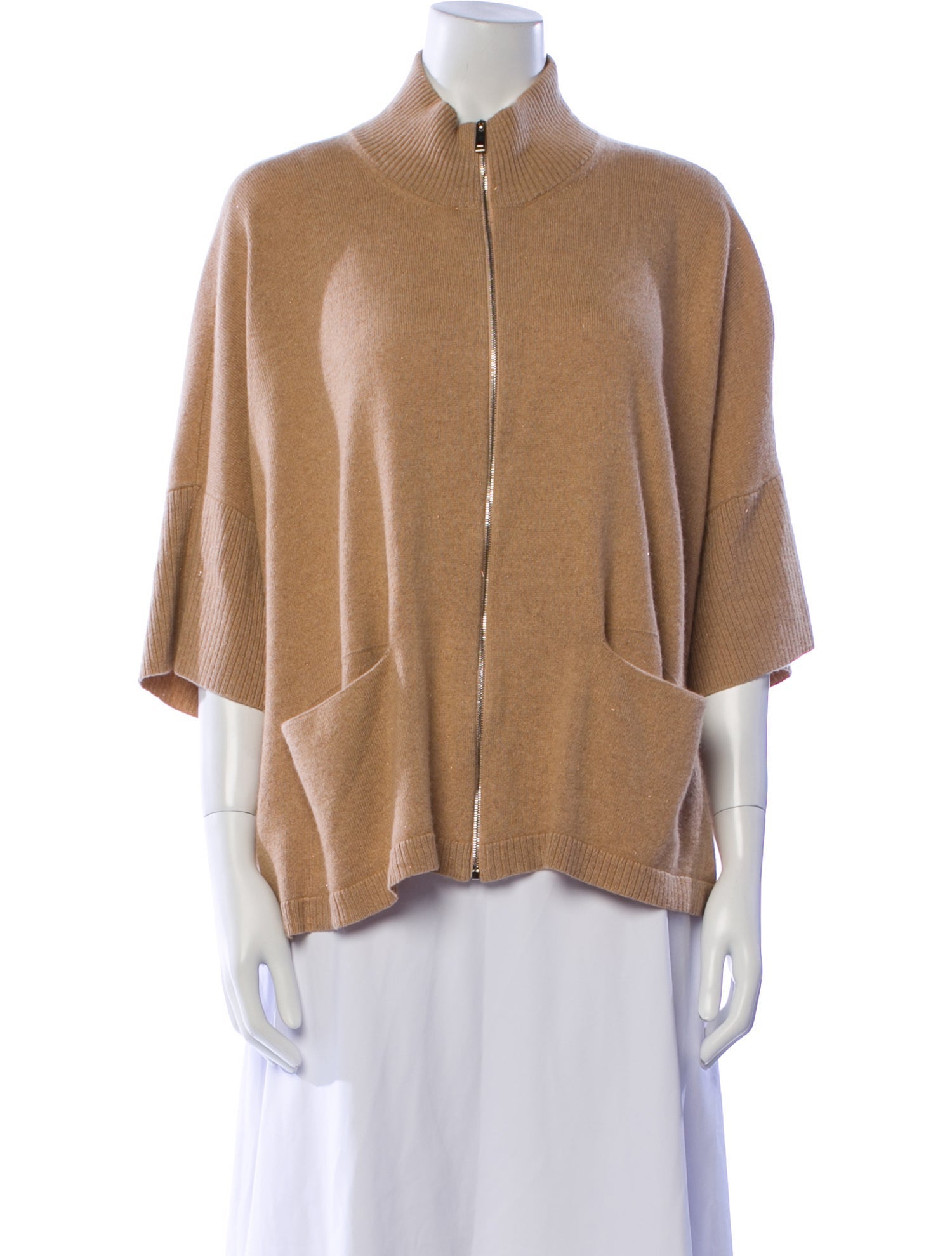 Les Copains Cashmere Mock Neck Sweater