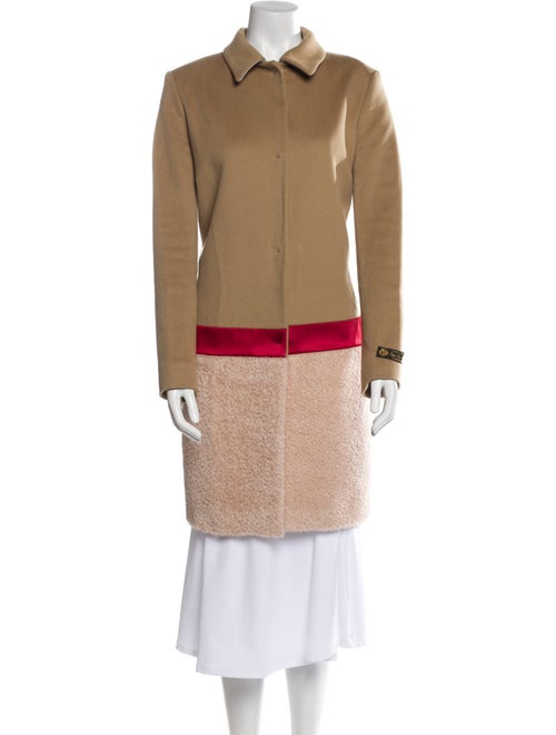 Les Copains Virgin Wool Colorblock Pattern Coat