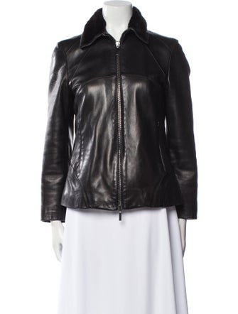 Les Copains Leather Biker Jacket